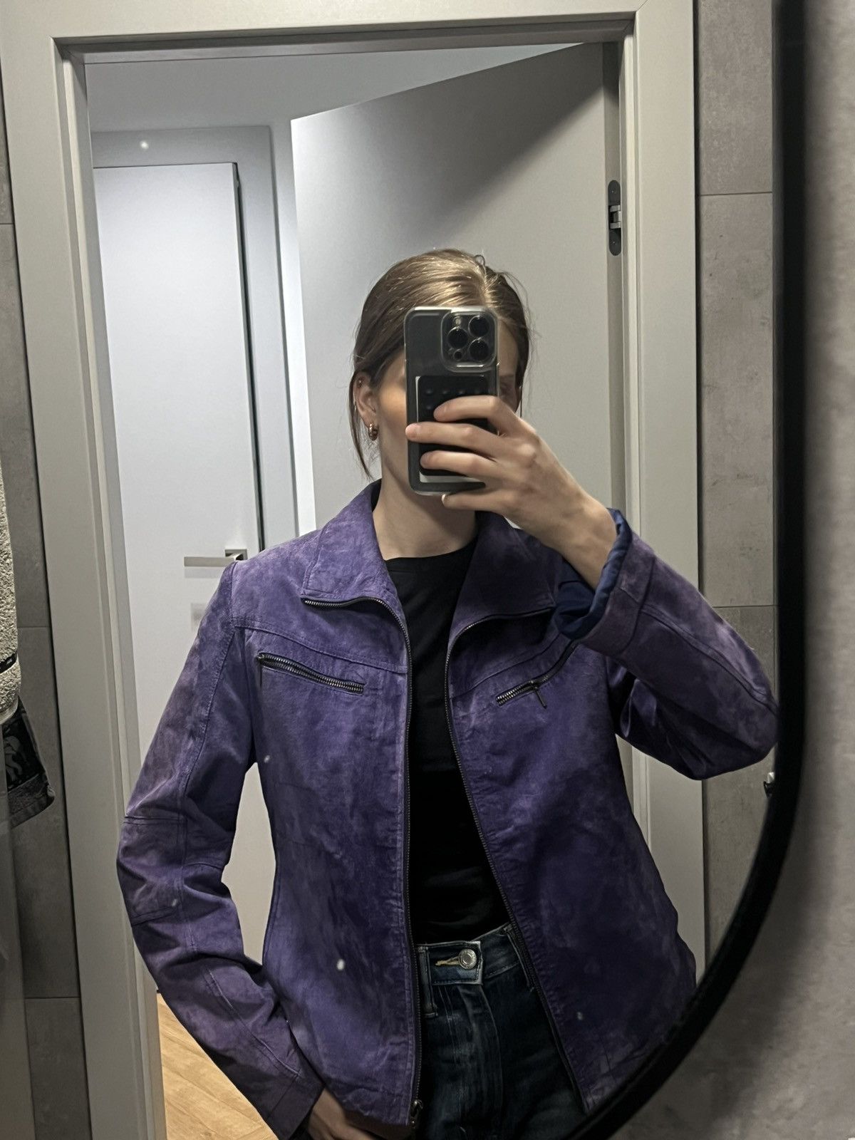 Vintage Vintage leather suede jacket in vibrant purple rare Size M / US 6-8 / IT 42-44 - 2 Thumbnail