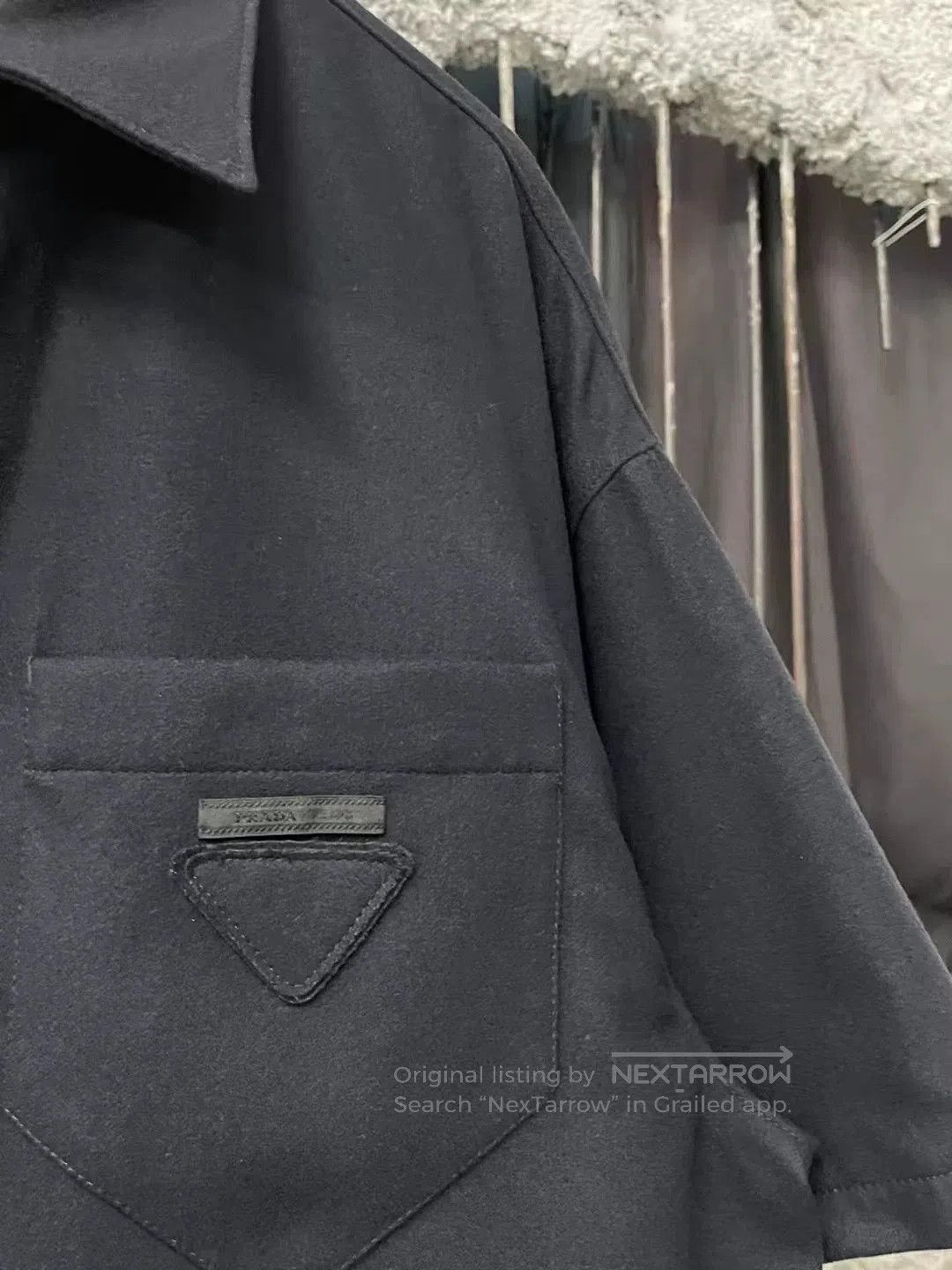 Prada Prada Dark Blue Wool Triangle Logo Short. Size US S / EU 44-46 / 1 - 5 Thumbnail