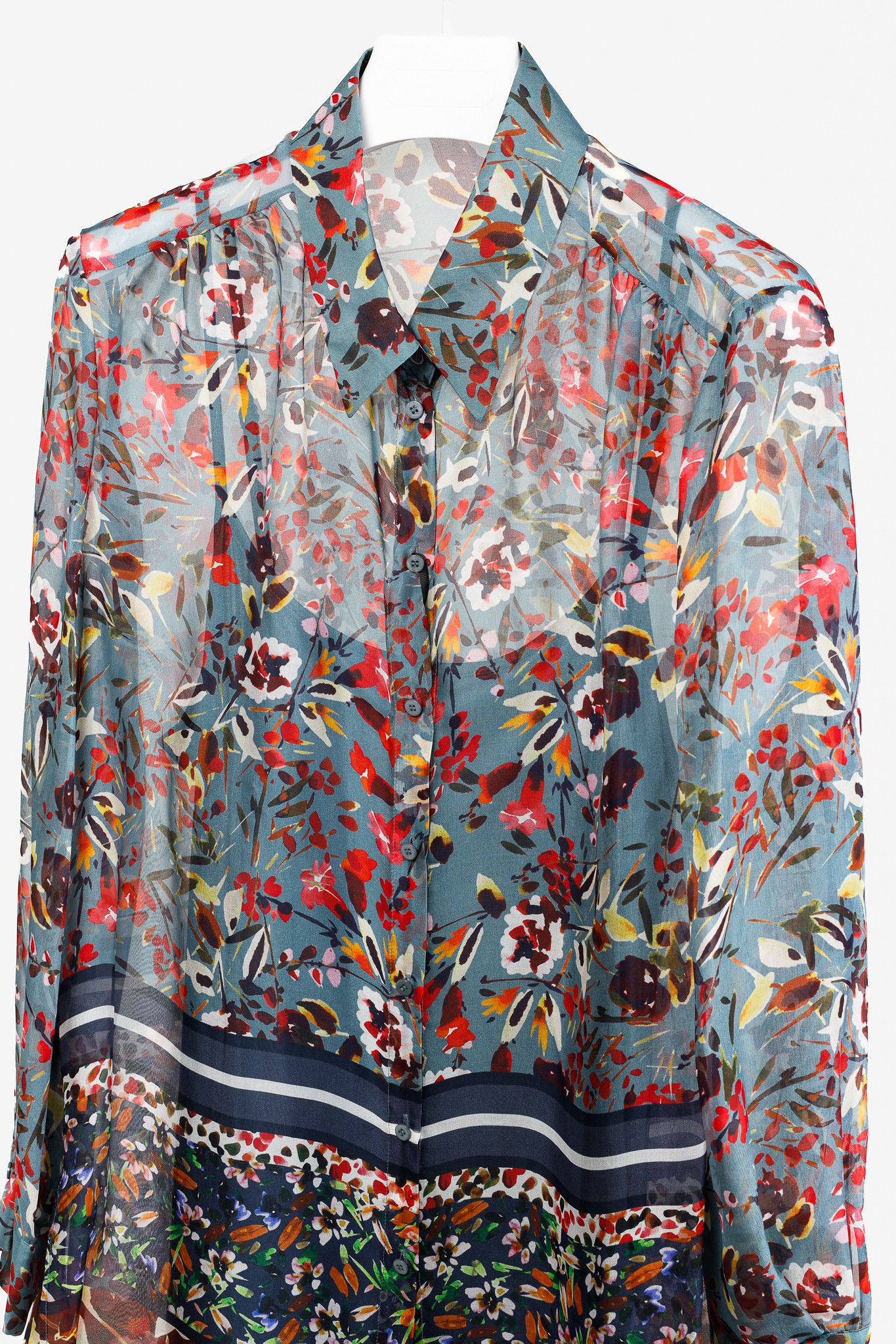 Luisa Cerano Luisa Cerano AW/21 Silk Floral Print Blouse Size L / US 10 / IT 46 - 3 Thumbnail