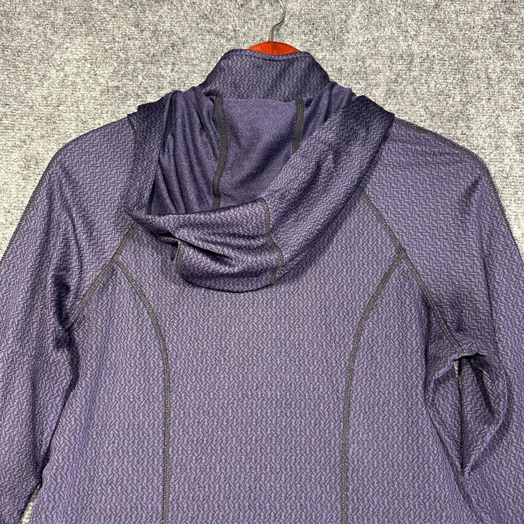 Vintage Mondetta Jacket Womens S Full Zip Purple Stretch Thumb Holes Pockets Hood Size S / US 4 / IT 40 - 8 Thumbnail