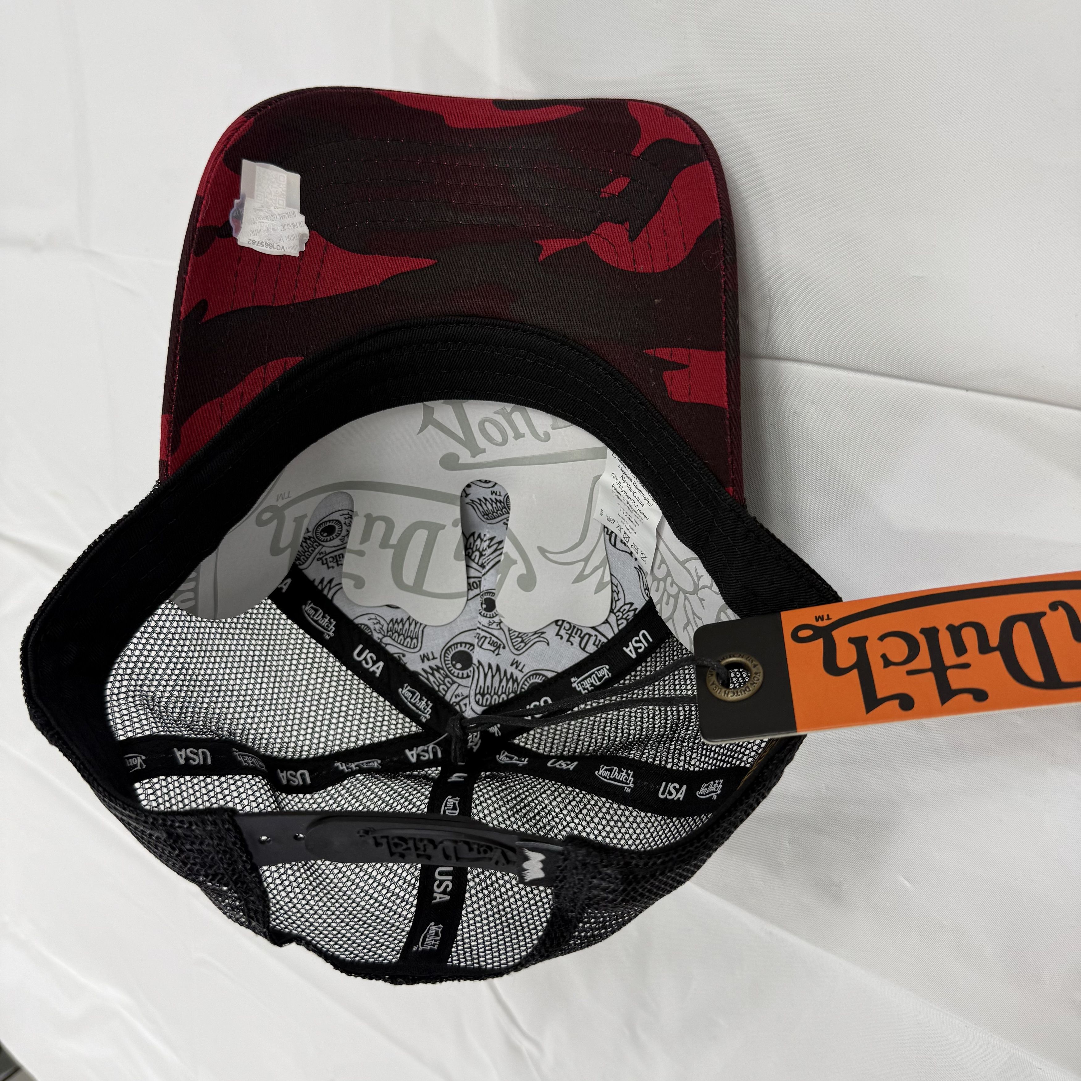 Von Dutch Von Dutch Red Black Camo Trucker Hat Snapback Mesh Cap Size ONE SIZE - 6 Thumbnail