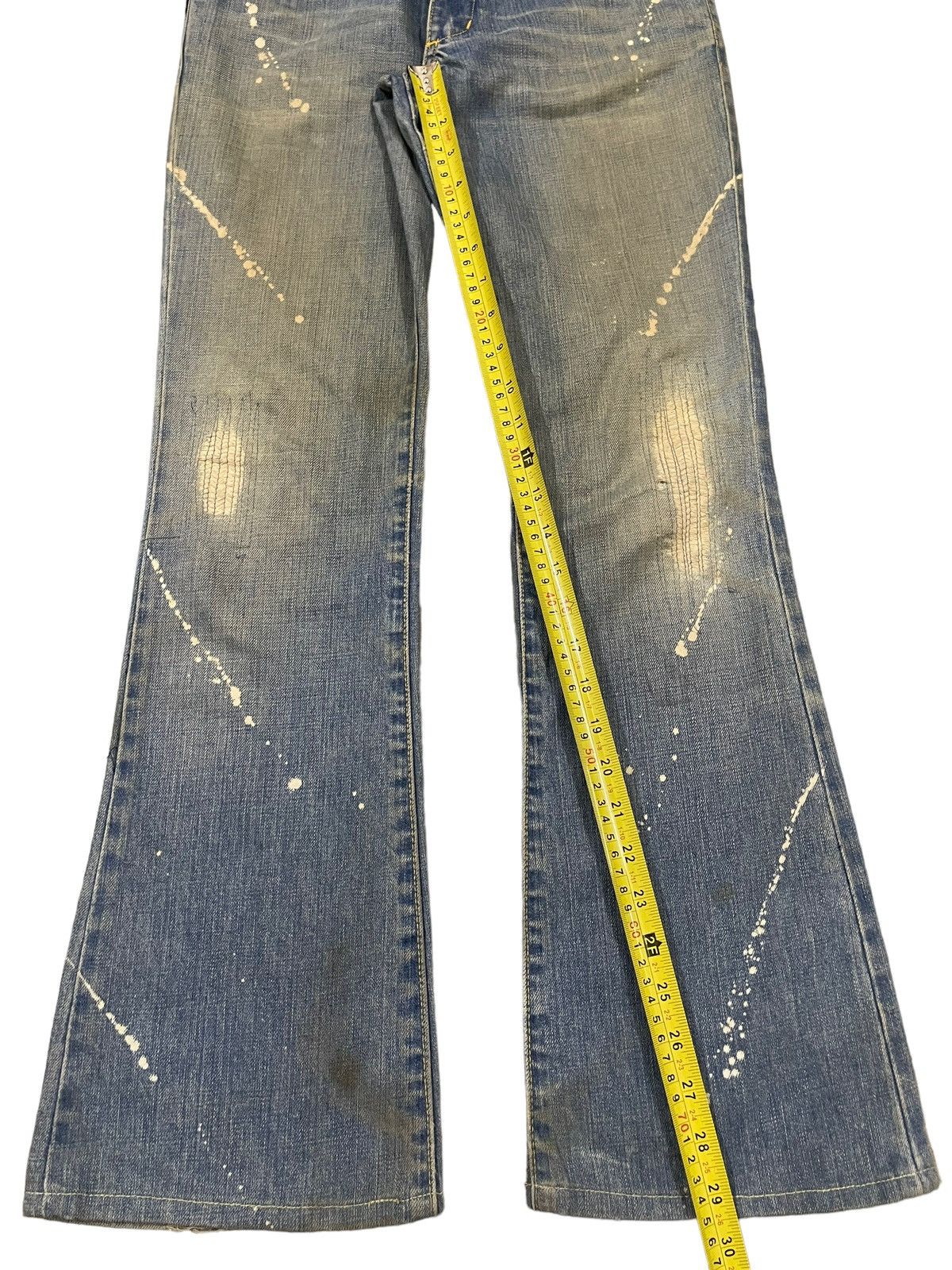 Hysteric Glamour Vintage Japanese Mud Wash Distress Paint Splatter Flare Jean Size 27" / US 4 / IT 40 - 11 Thumbnail