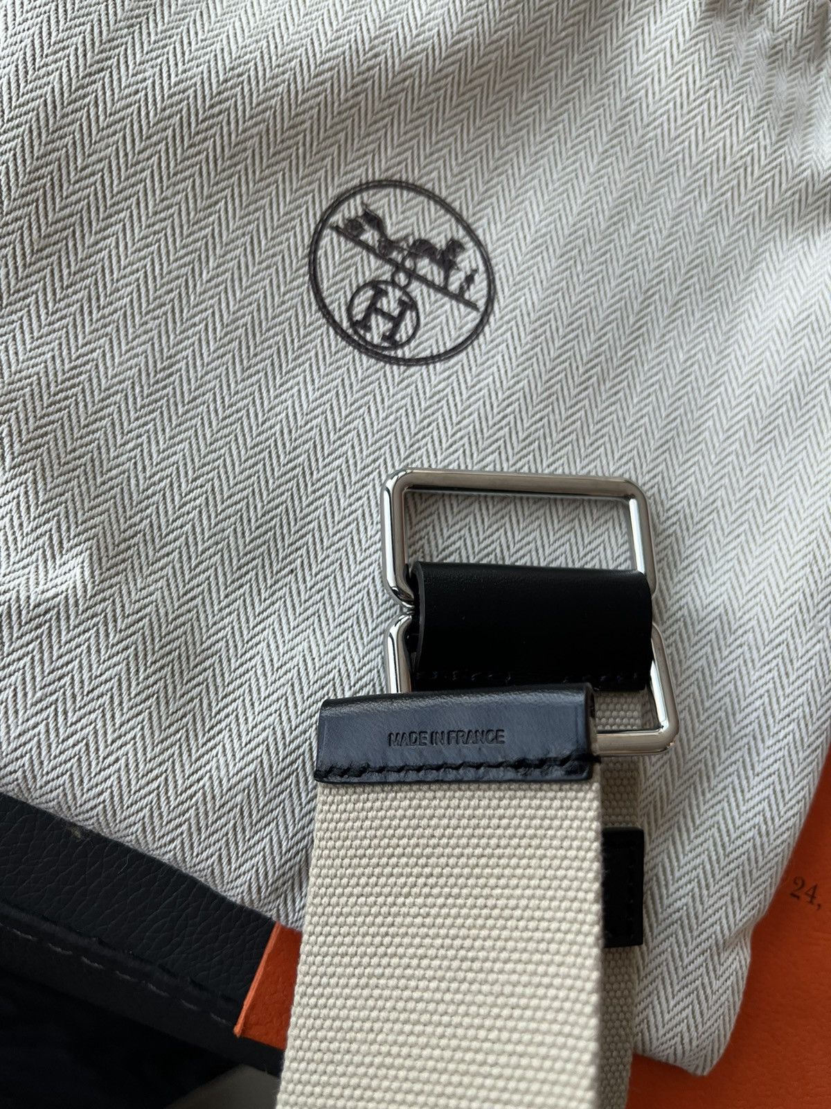 Hermes Limited Edition Hermes Brand New H Logo Leather Canvas Belt Size 34 - 10 Thumbnail