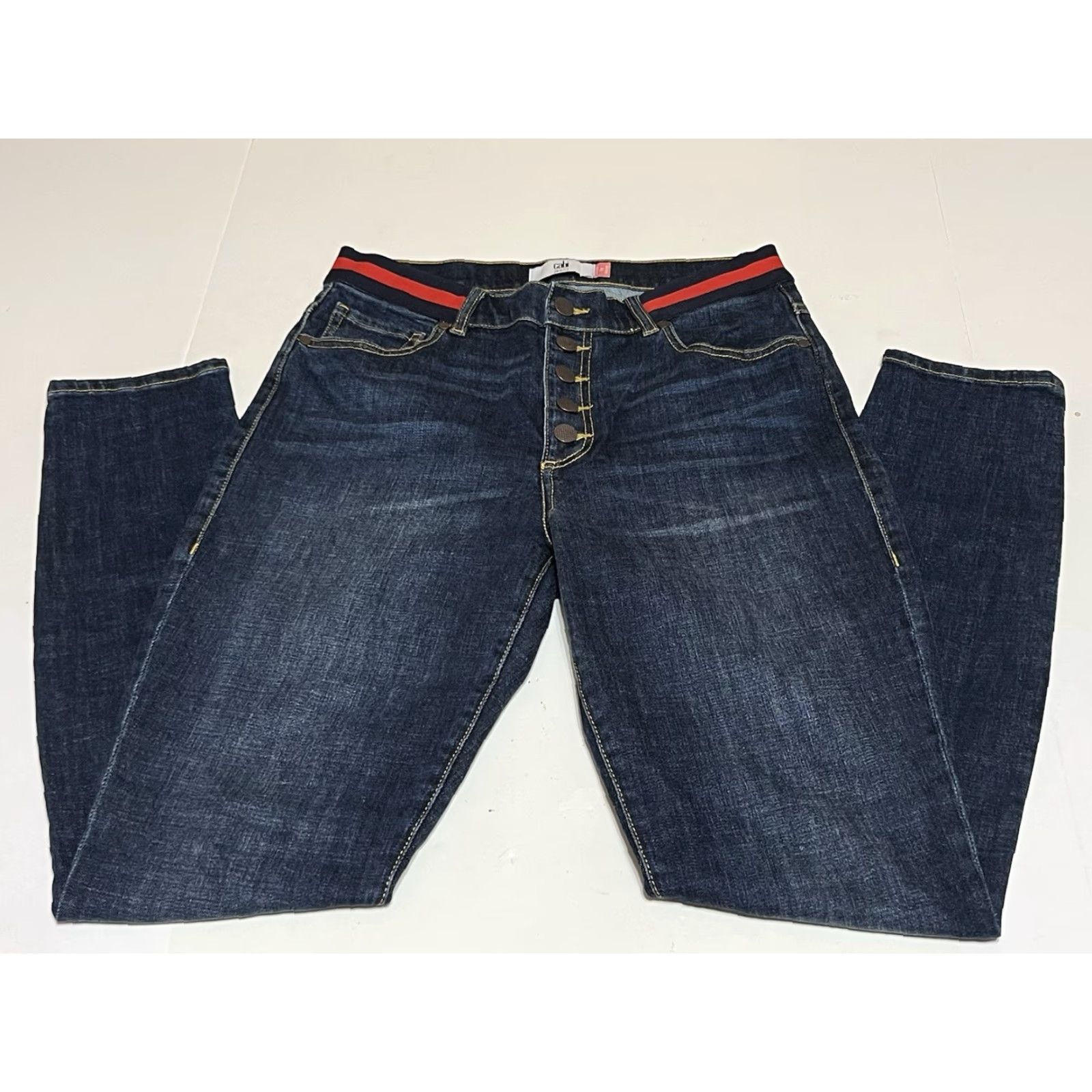 Vintage Cabi Jeans Womens 8 Skinny Denim Button Fly Stretch Blue Size 30" / US 8 / IT 44 - 2 Thumbnail