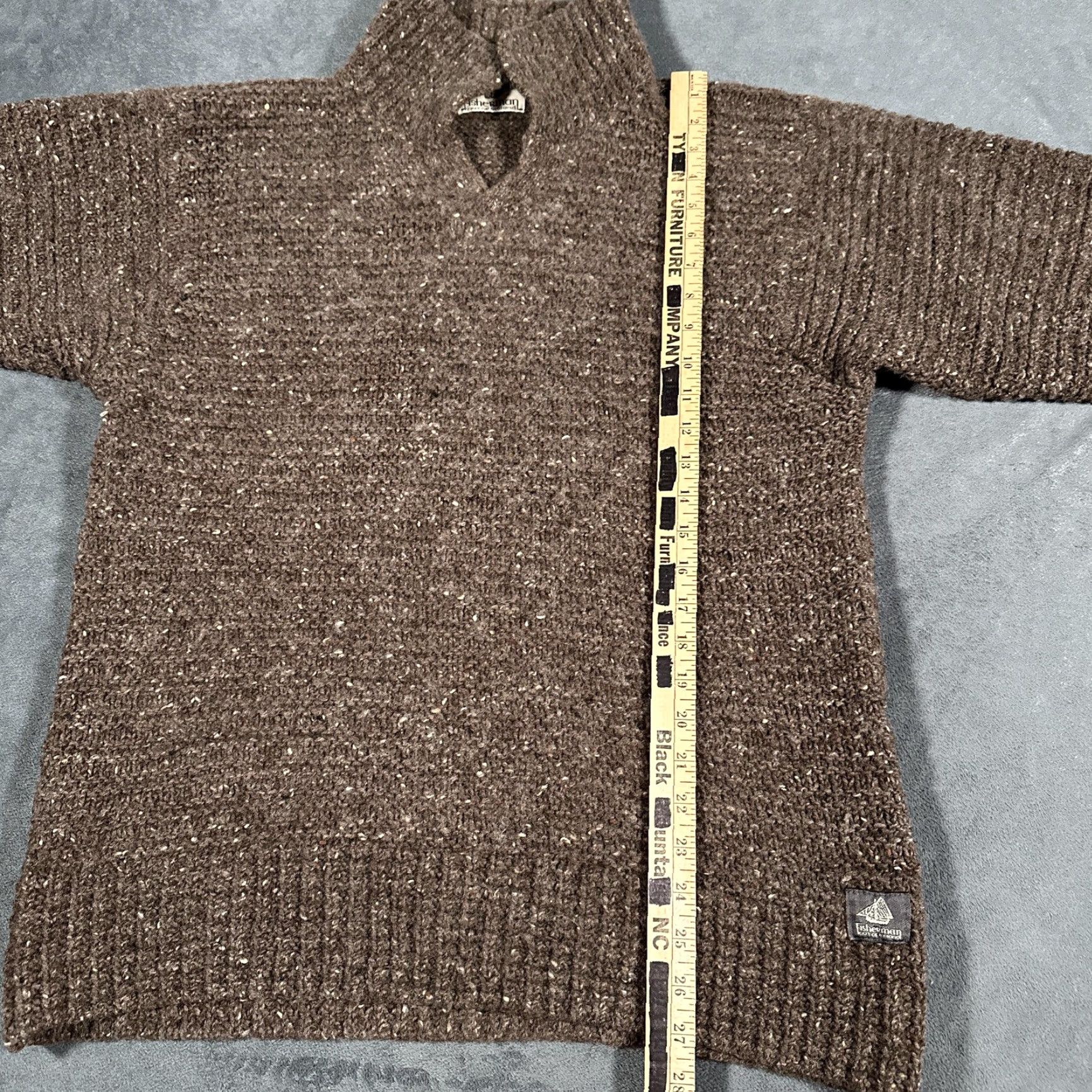 Vintage VINTAGE Fisherman Out of Ireland Sweater Mens Small Brown Wool Mock Neck Donegal Heavyweight Size US S / EU 44-46 / 1 - 6 Thumbnail
