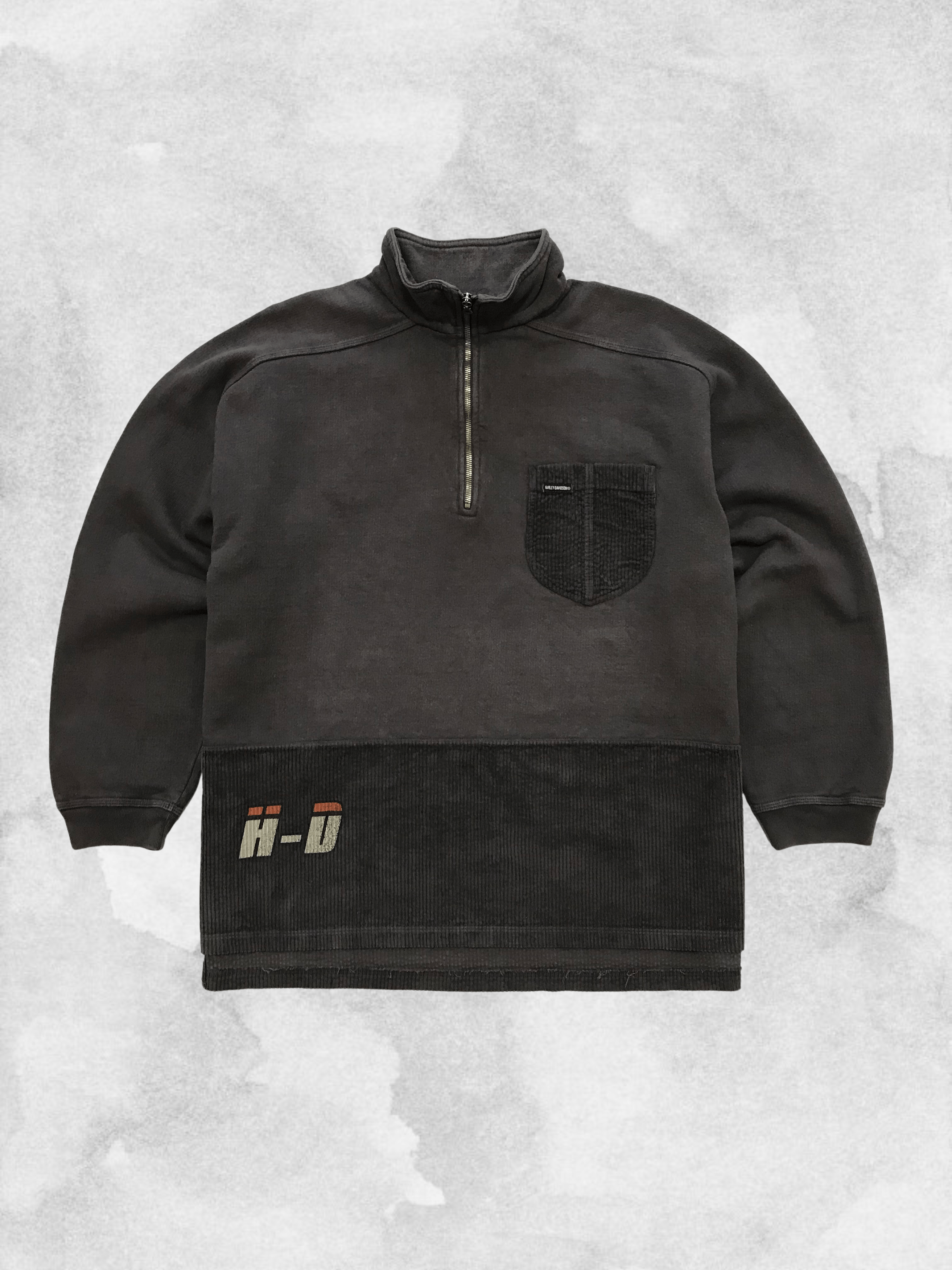 Harley Davidson HARLEY-DAVIDSON Vintage Sweater Half Zip Sweatshirt 80s 90s Size US XL / EU 56 / 4 - 1 Thumbnail