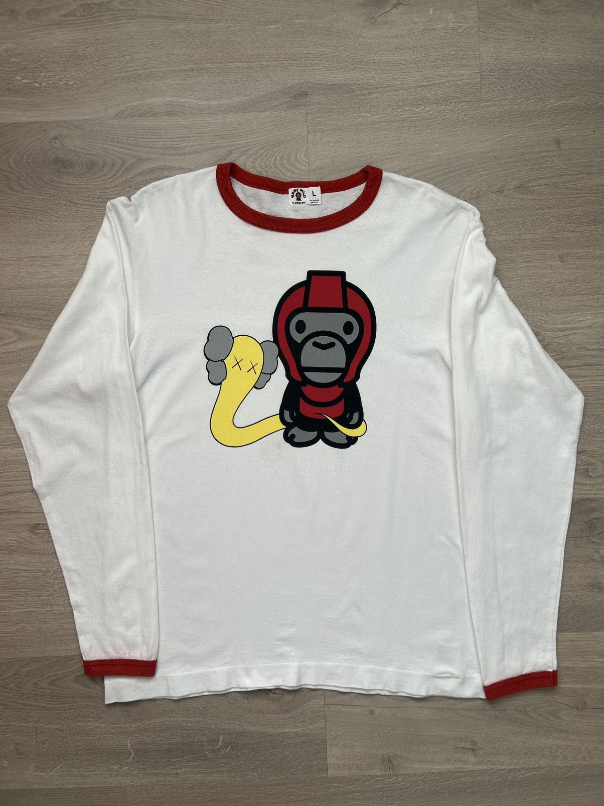 Bape × Kaws 2006 Bape x Kaws Ringer Long Sleeve Tee Size US L / EU 52-54 / 3 - 1 Thumbnail