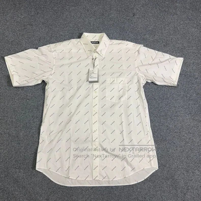 Balenciaga All-over Print Short Sleeve Shirt.