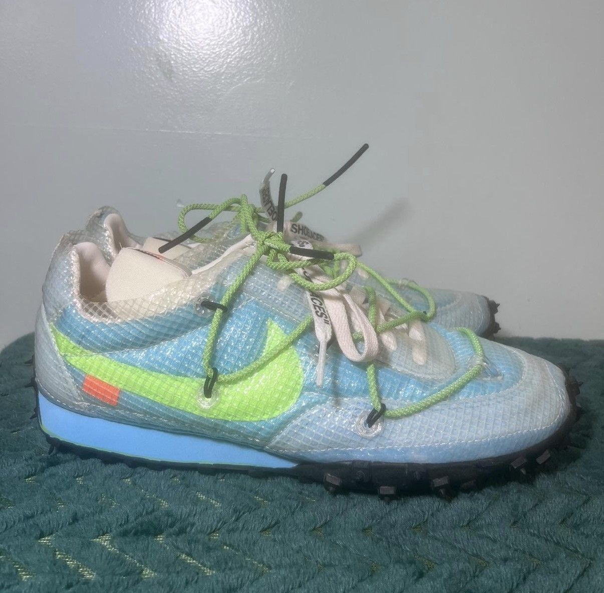 Nike × Off-White Nike Waffle Racer Off-White Vivid Sky Size US 10.5 / IT 40.5 - 3 Thumbnail