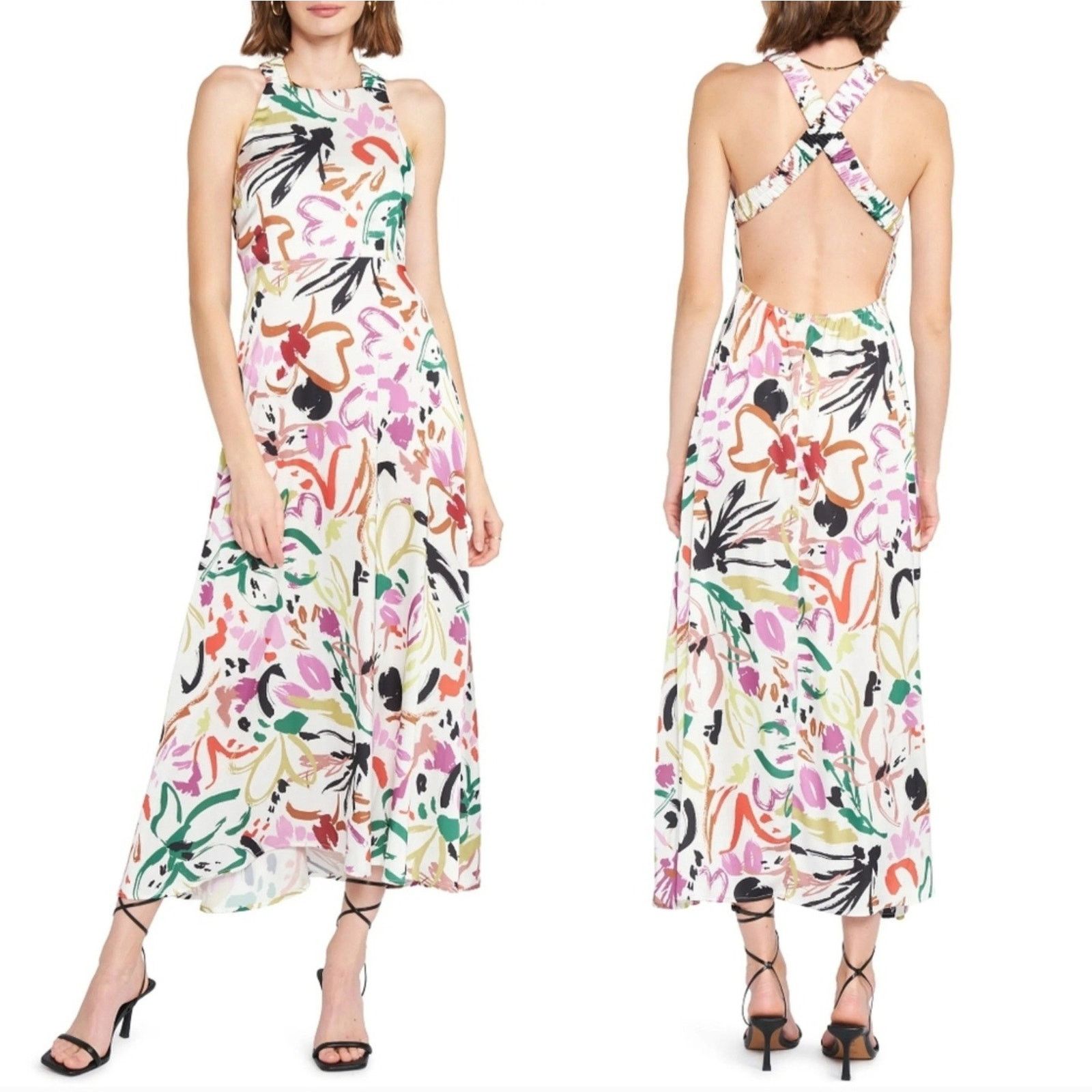 Other En Saison Brushstroke Print Abstract Hazel Hatler Maxi Dress Size M / US 6-8 / IT 42-44 - 1 Thumbnail