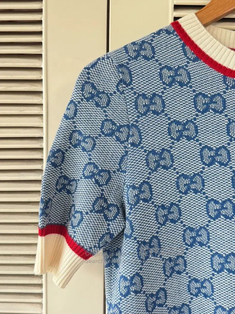 Gucci Gucci Blue full-print bow knitted dress Size XS / US 0-2 / IT 36-38 - 5 Thumbnail