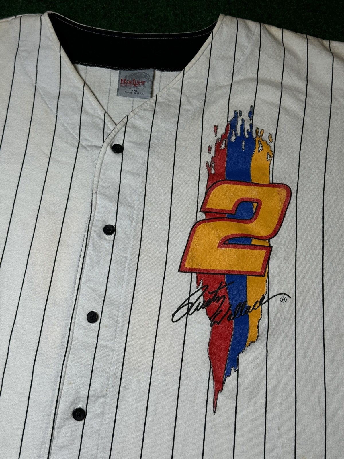 NASCAR × Vintage Vintage 90s RARE Rusty Wallace #2 Nascar Baseball Jersey Size US XXL / EU 58 / 5 - 4 Thumbnail
