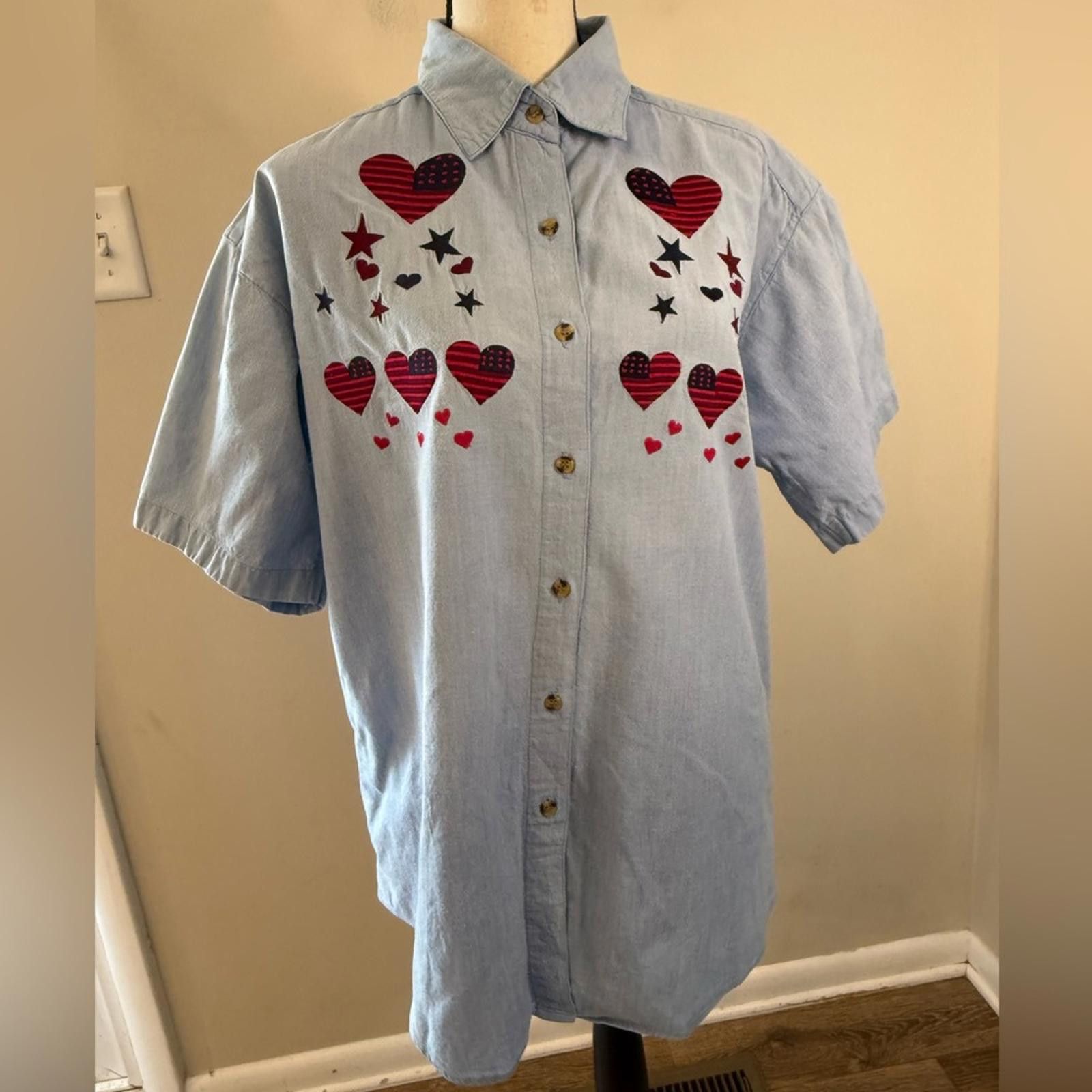 Other Radical Rags denim embroidered heart flag stars top SZ XL Size XL / US 12-14 / IT 48-50 - 1 Thumbnail
