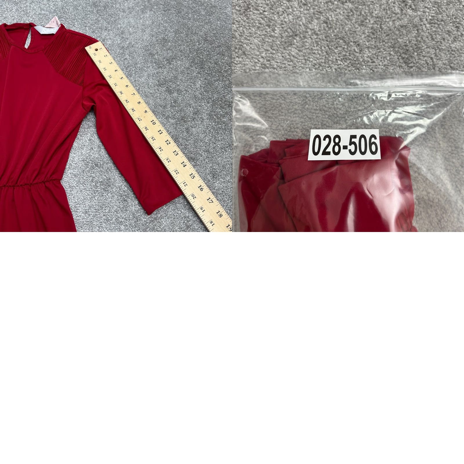 Blair VINTAGE Blair Dress Maxi Long Women 6P Red 3/4 Sleeve Crew Neck Knit Polyester Petites Size M / US 6-8 / IT 42-44 - 9 Thumbnail