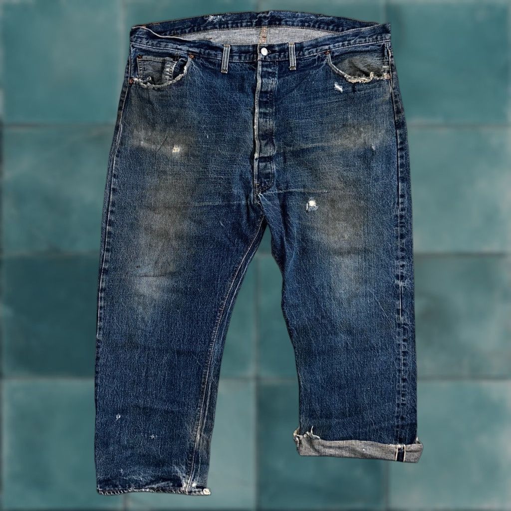 Levi's VINTAGE Levi's 501 Jeans Men Large XX 70s USA Selvedge Distressed Straight Cotton Blue Casual Size US 32 / EU 48 - 1 Thumbnail