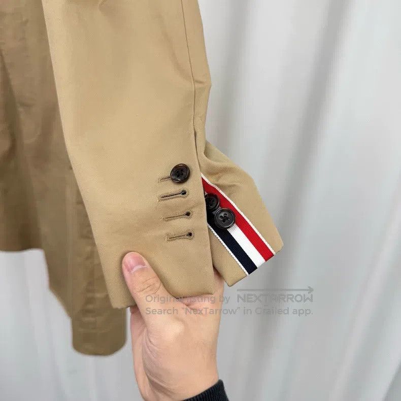 Thom Browne Thom Browne Khaki Striped Windbreaker Jacket Size US XS / EU 42 / 0 - 4 Thumbnail