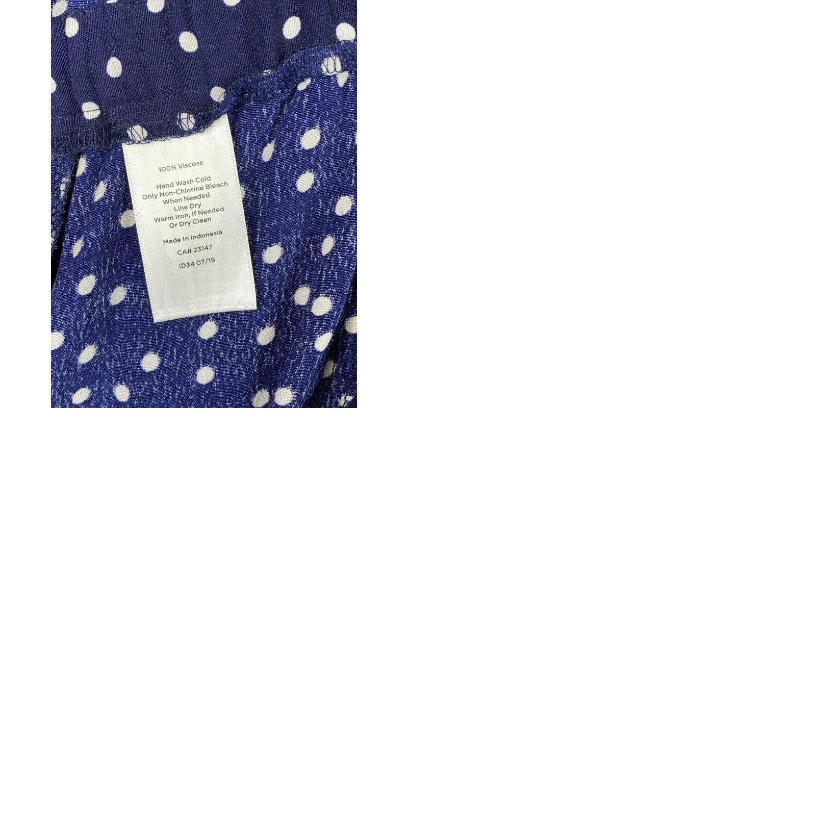 Talbots Talbots Jumpsuit Womens 18 Blue White Polka Dot Rayon V Neck Lightweight Pockets Size 40" / US 18 - 9 Thumbnail