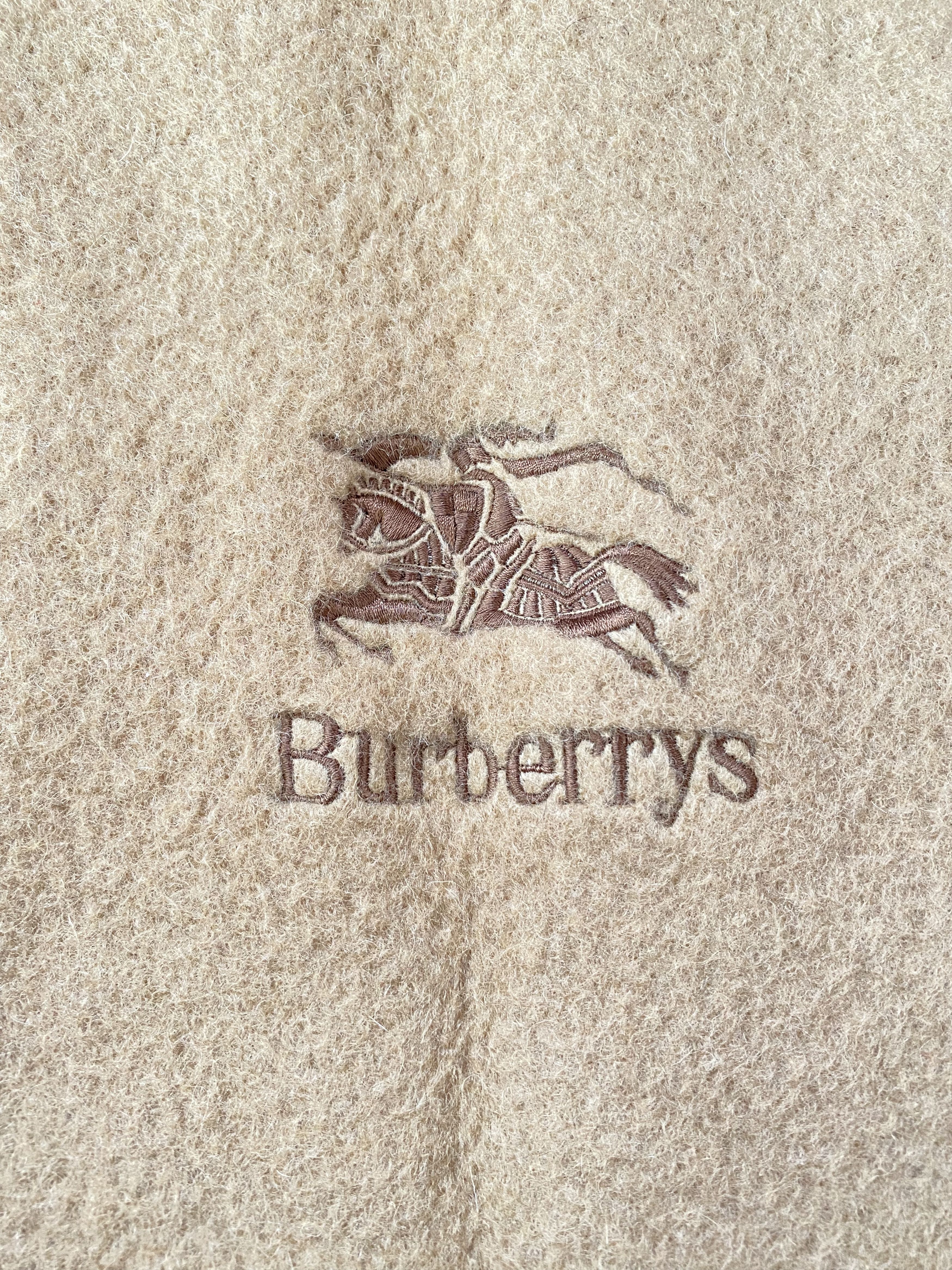 Burberry × Designer 90s Burberrys embroidered logo nova check trim wool blanket Size ONE SIZE - 4 Thumbnail