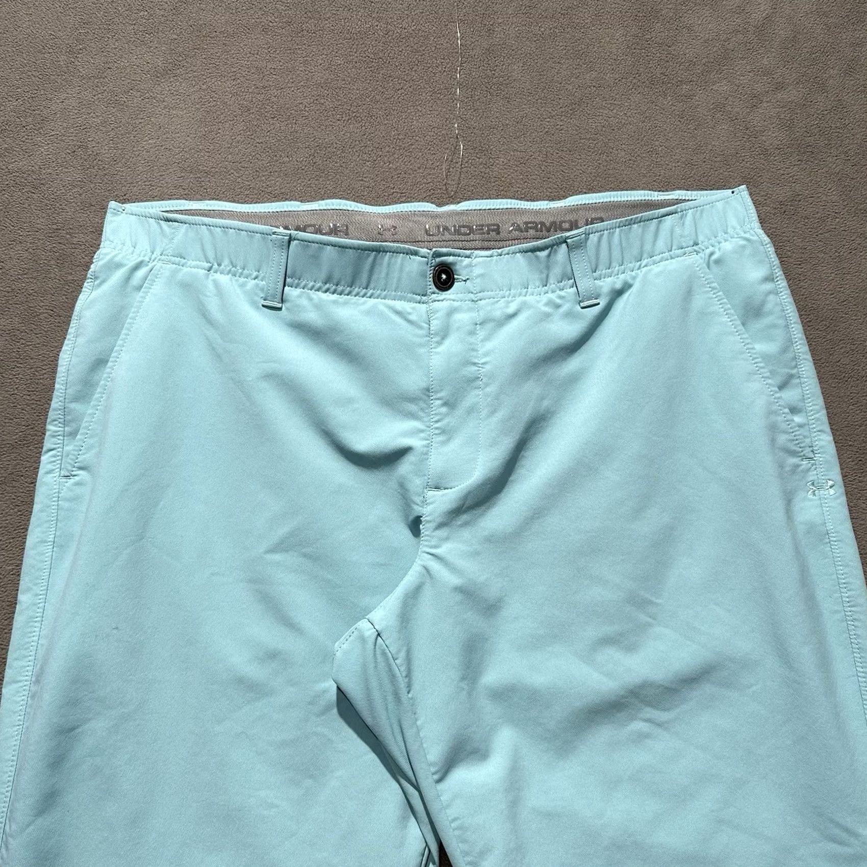 Under Armour Under Armour Pants Mens 40x30 Blue Match Play Elastic Waist Golf Stretch Chino Regular Straight Pocket Front Flat Front Size US 40 / EU 56 - 3 Thumbnail
