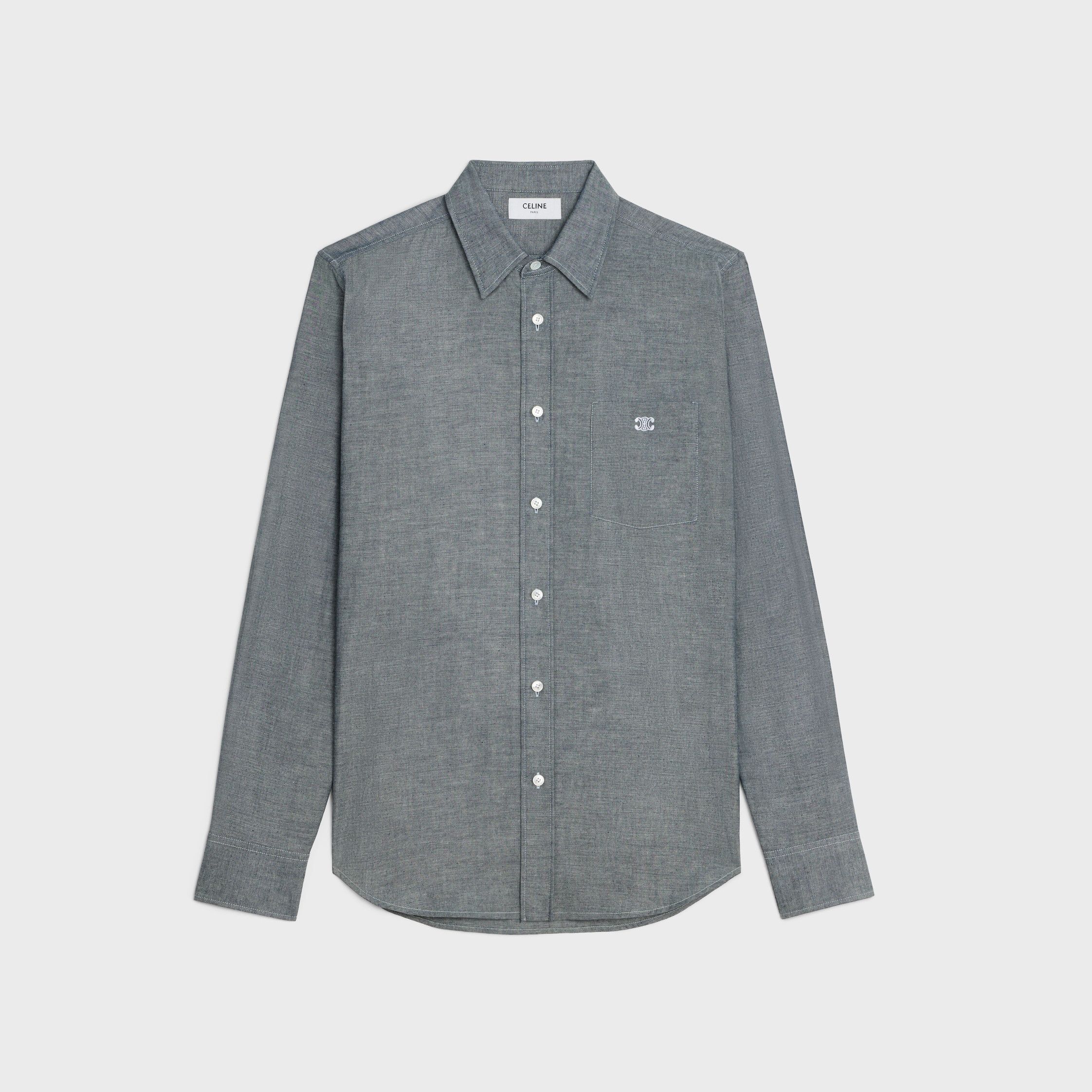 Celine LOOSE SHIRT IN LIGHT CHAMBRAY COTTON grey Size US S / EU 44-46 / 1 - 1 Thumbnail
