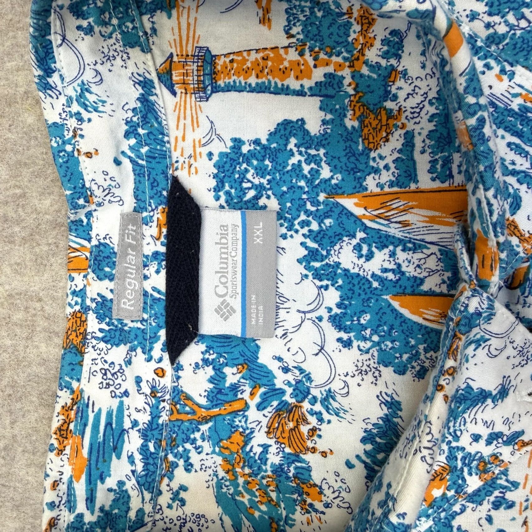 Nautica Columbia Shirt Mens 2XL Blue Nautical Sailboat Lighthouse Short Sleeve Button Up Size US XXL / EU 58 / 5 - 5 Thumbnail