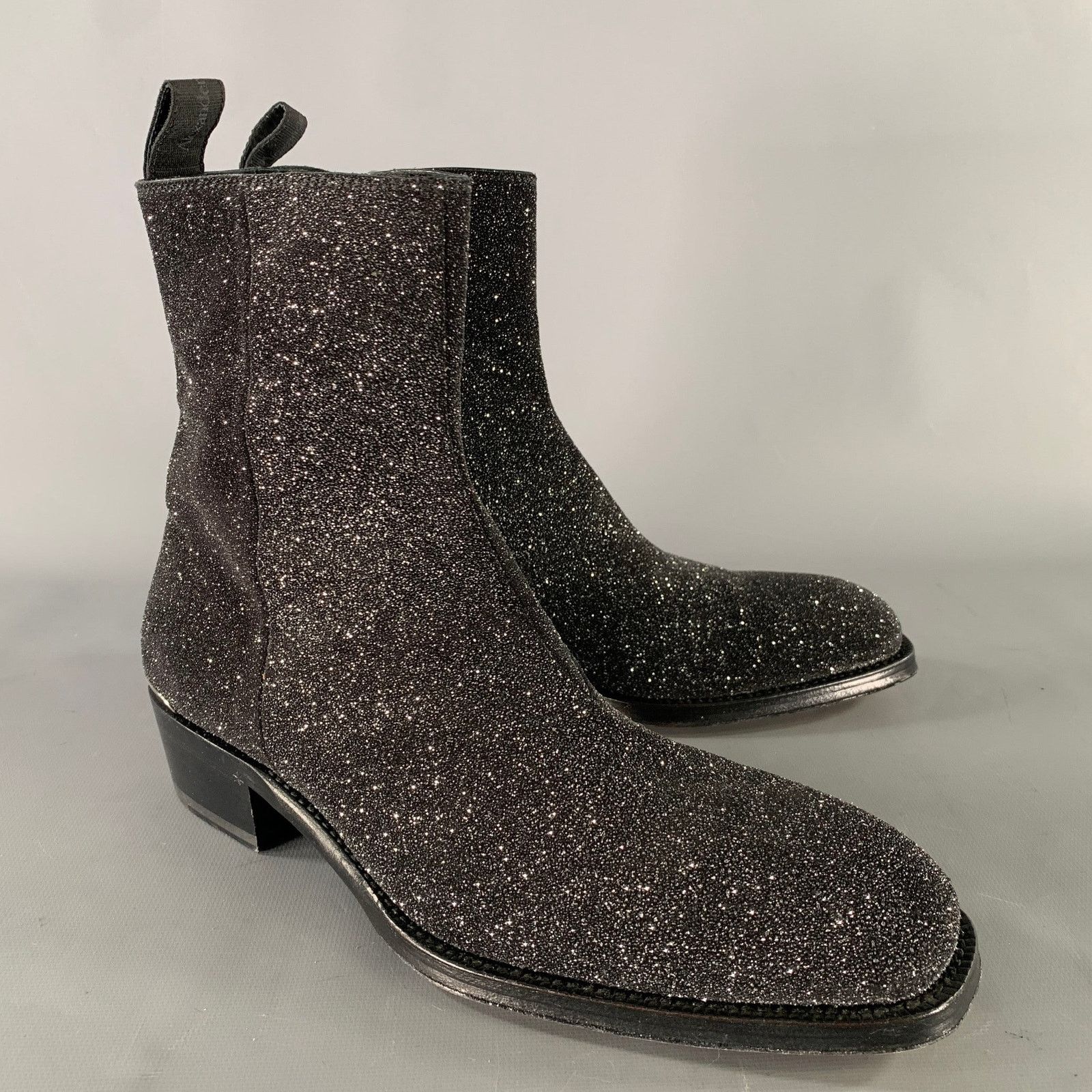 Alexander McQueen ALEXANDER MCQUEEN Size 7 Black Silver Metallic Zip Up Boots Size US 7 / EU 40 - 1 Thumbnail