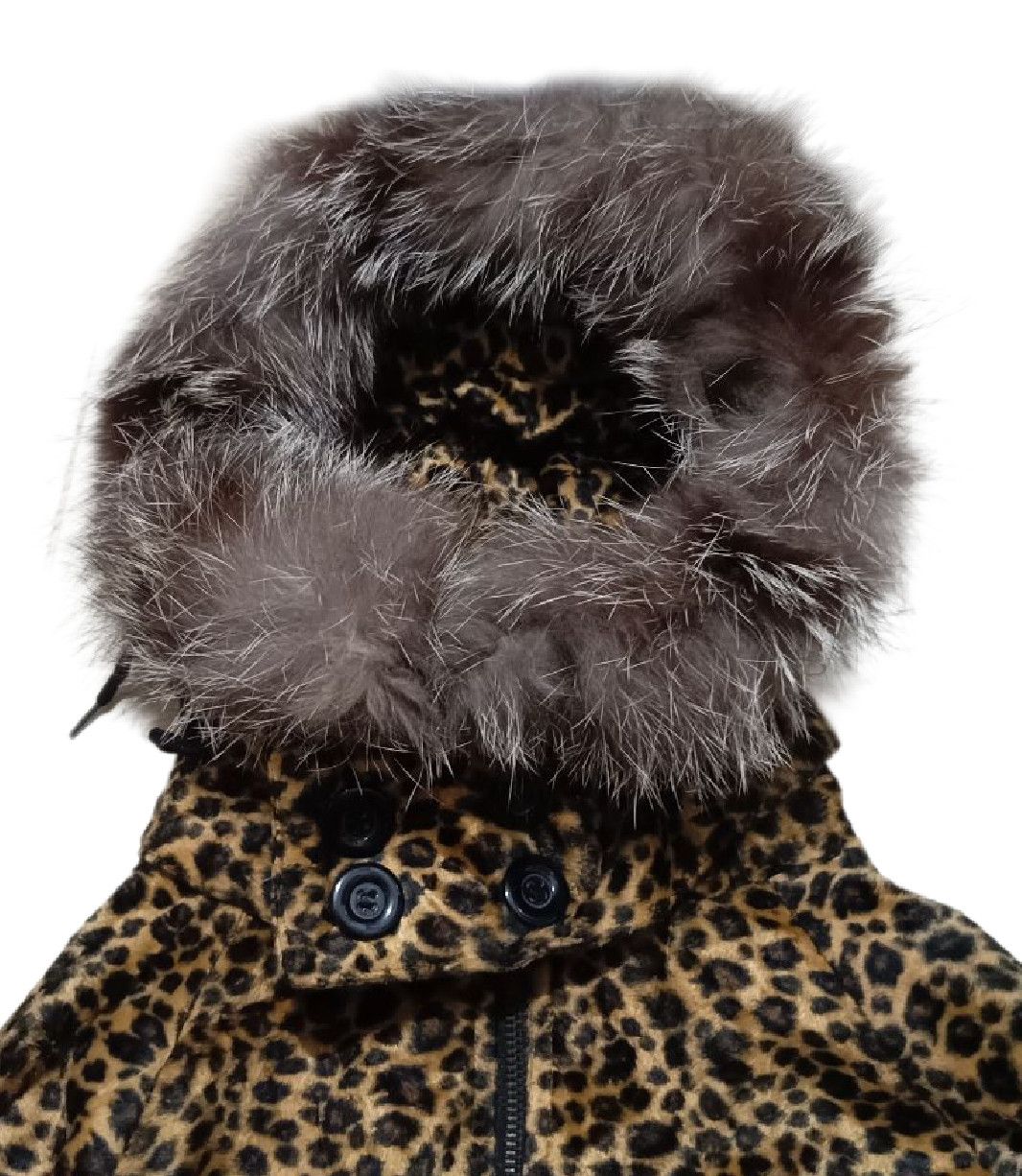Le Grande Bleu (L.G.B.) 2000's Velvet Leopard Fur Hoodie Size L / US 10 / IT 46 - 4 Thumbnail