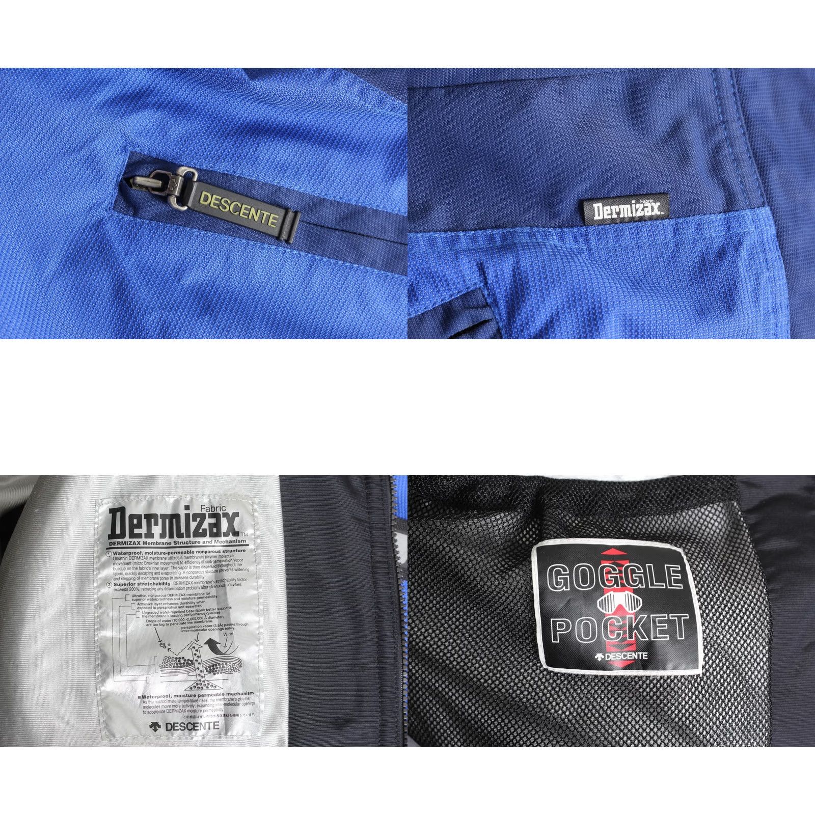 Vintage DESCENTE Ski Jacket Men Hooded Dermizax Vintage Size EU 52 US L MJ5454 Blue Size US L / EU 52-54 / 3 - 8 Thumbnail