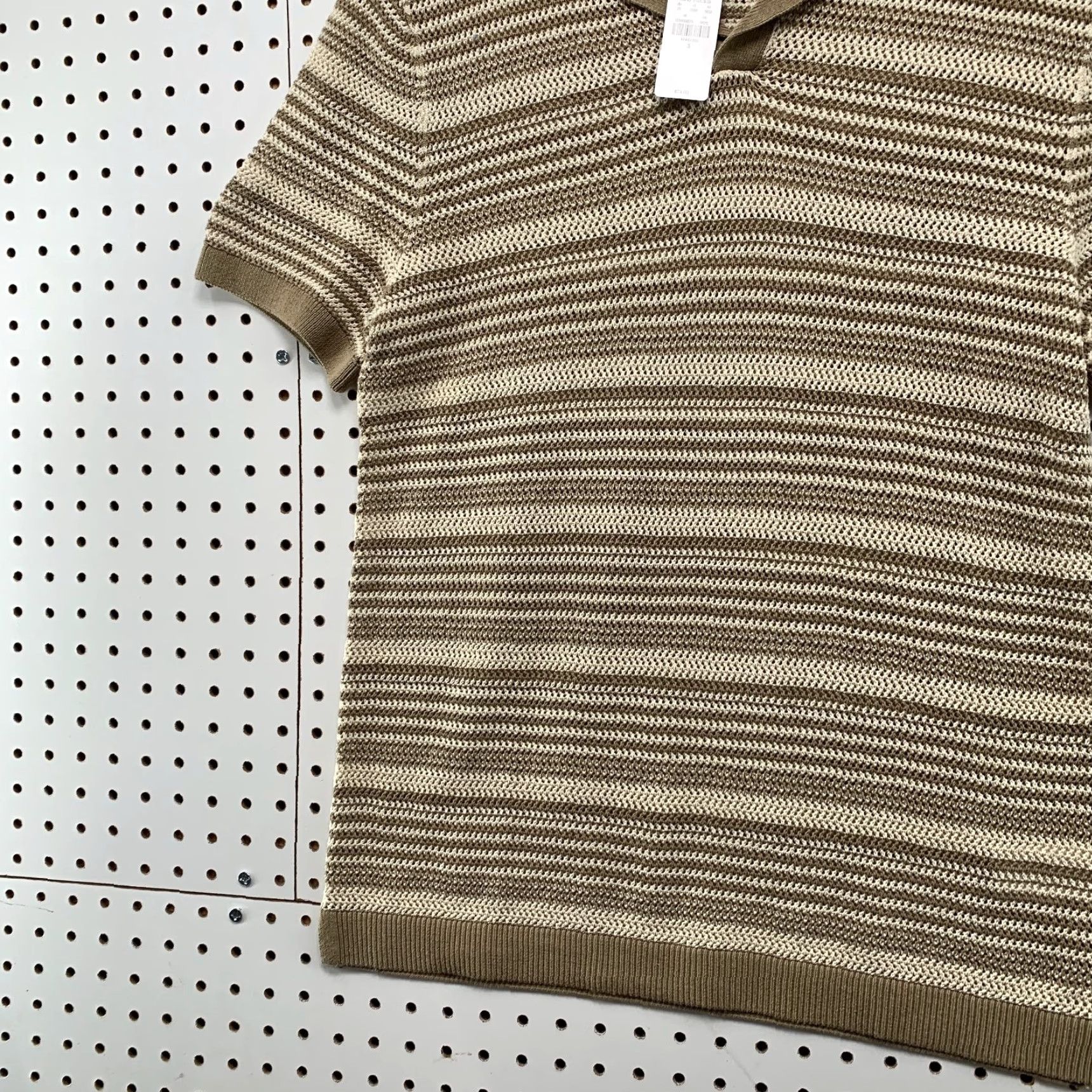Express VINTAGE Express Polo Shirt Mens Small Beige Striped Short Sleeve 74$ Navy Mens Size US S / EU 44-46 / 1 - 3 Thumbnail