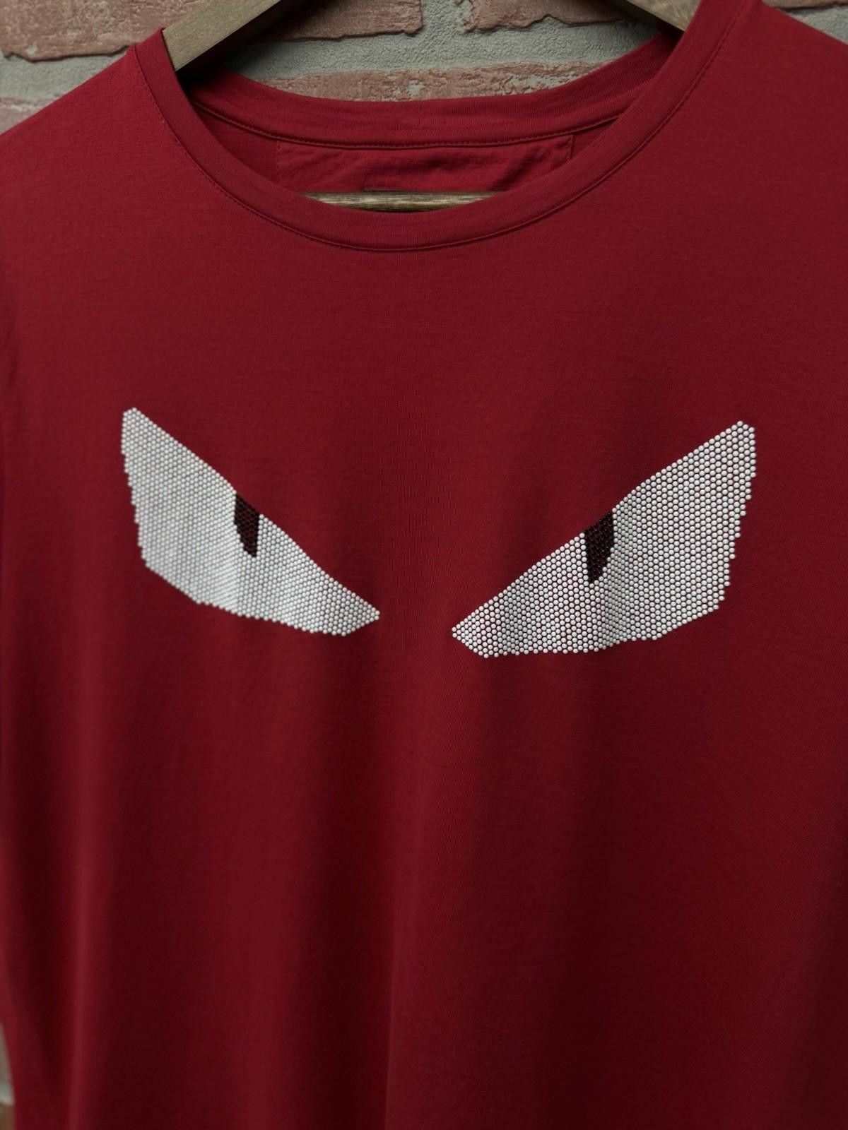 Fendi FENDI Men's Size- (52) Red Cotton Silver Eyes T-Shirt Top Size US L / EU 52-54 / 3 - 5 Thumbnail