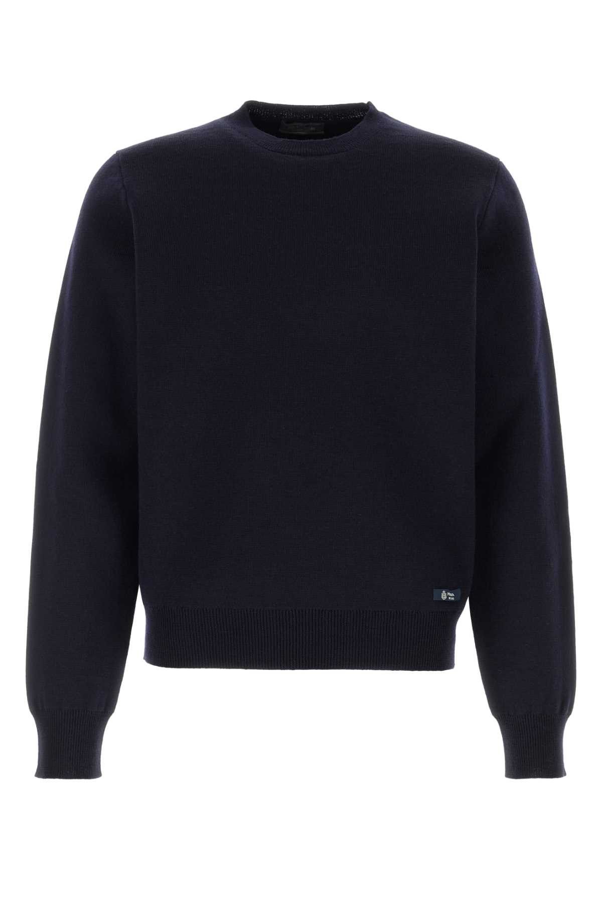 Prada Dark Blue Wool Blend Sweater Size US XL / EU 56 / 4 - 1 Thumbnail