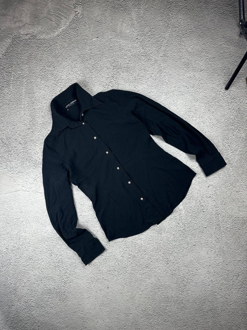 Dolce & Gabbana Luxury Black Silk Button Up Old Money