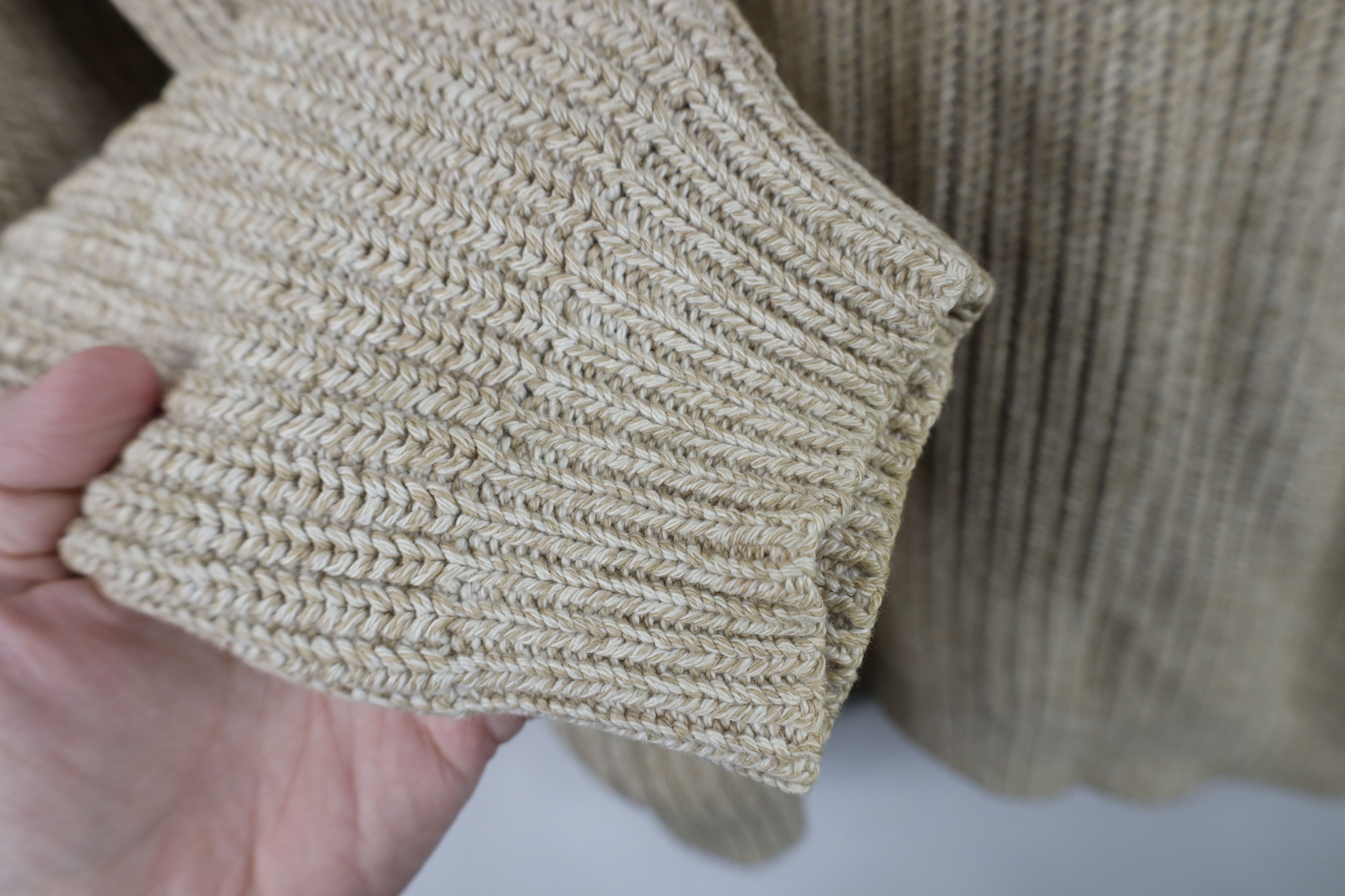 Eddie Bauer Vintage Eddie Bauer Chunky Ribbed Knit Henley Sweater Beige Size US L / EU 52-54 / 3 - 6 Thumbnail