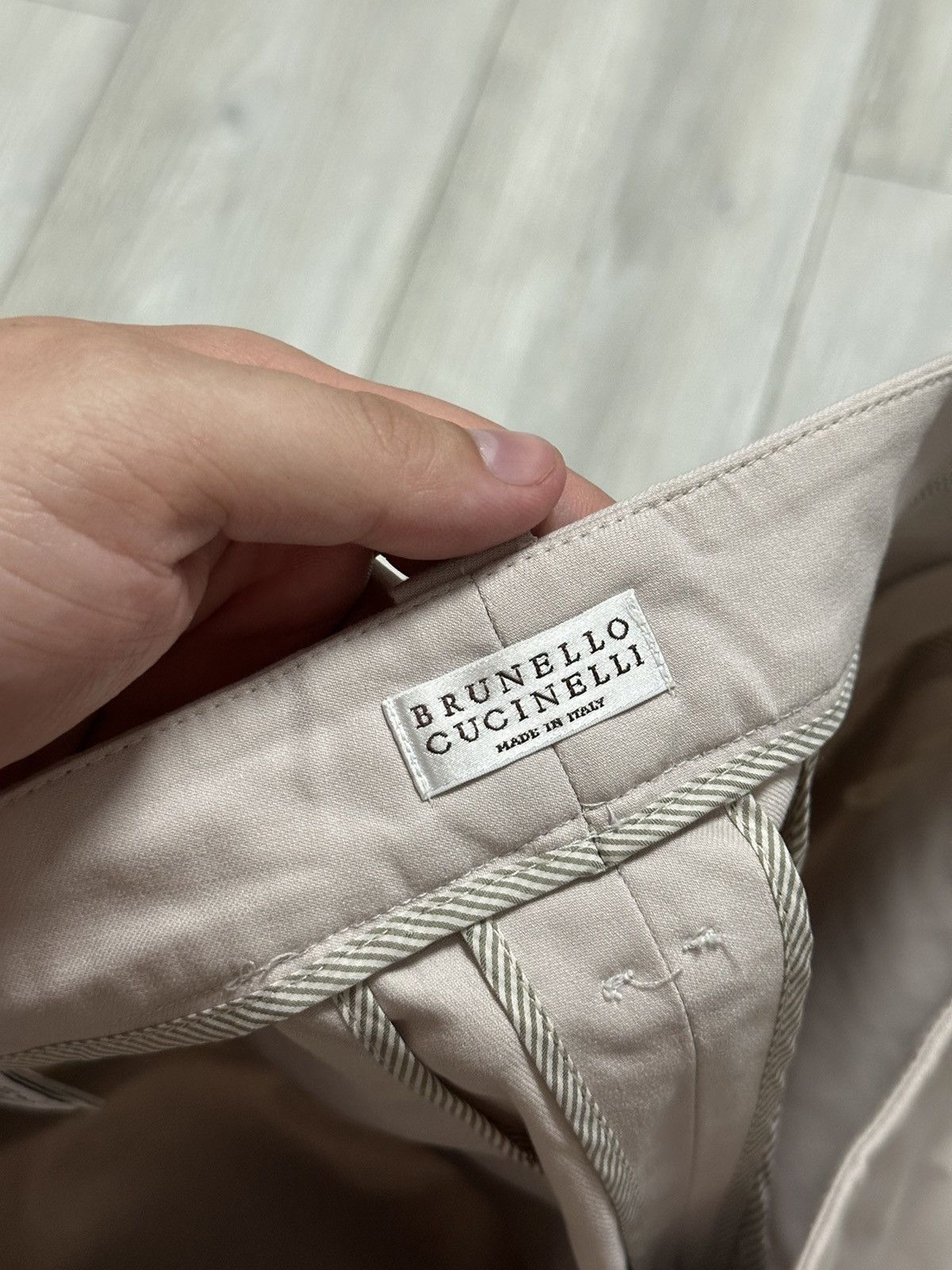 Brunello Cucinelli BRUNELLO CUCINELLI Wide Leg Pants Women's Size USA 6 Beige Size 28" / US 6 / IT 42 - 4 Thumbnail