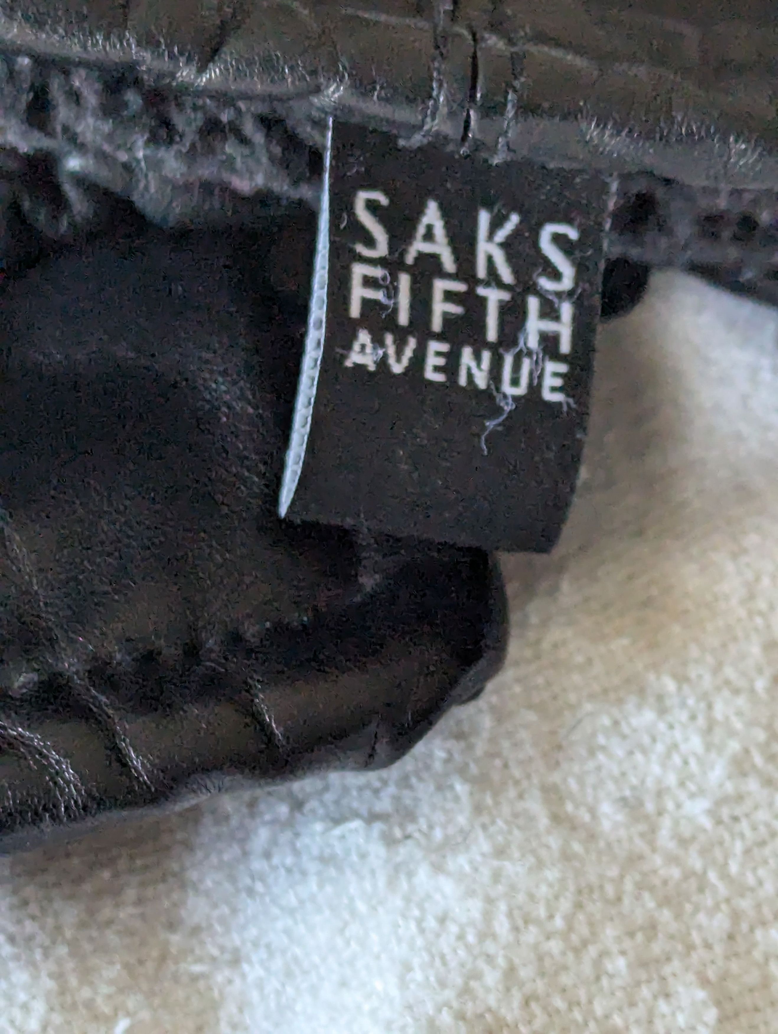 Saks Fifth Avenue Leather Glove Black with Wool Liner Size ONE SIZE - 2 Thumbnail