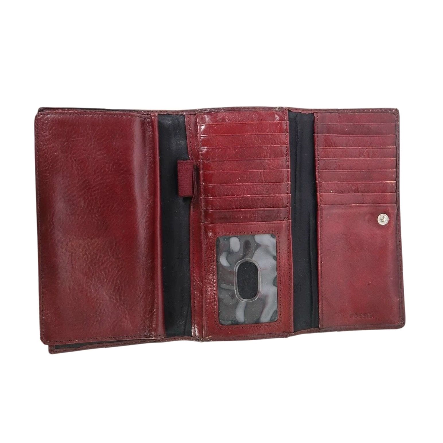 Fossil FOSSIL Leather Clutch Fold Wallet Brown Red-Brown Envelope Wallet Women Size ONE SIZE - 3 Thumbnail
