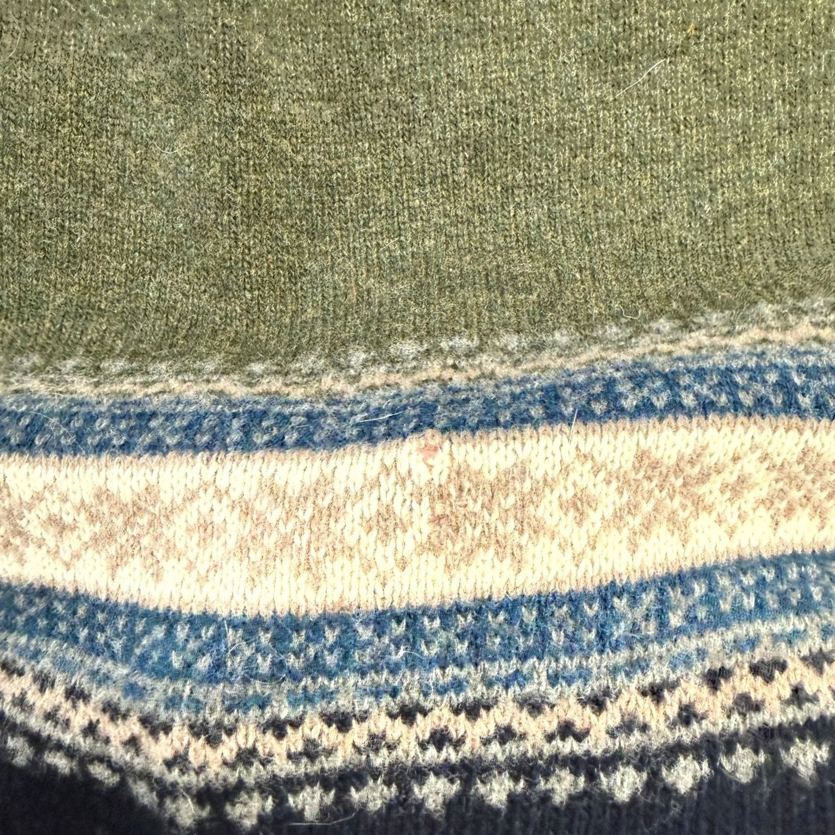 Gap VTG GAP Sweater Mens 2XL Green Navy Blue Fair Isle Lambswool Knit Crewneck 90s Pullover Wool Knit Casual Size US XXL / EU 58 / 5 - 6 Thumbnail