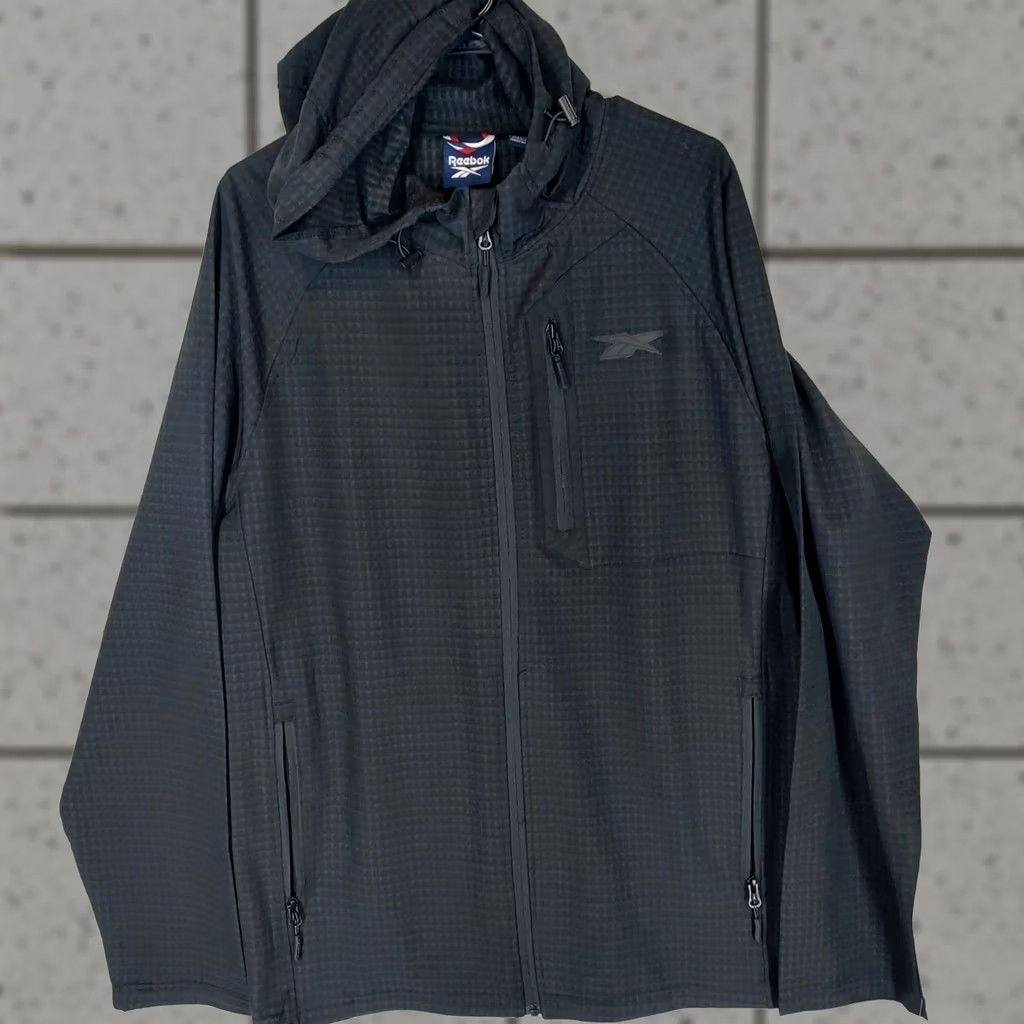 Reebok Reebok Men’s Black Full Zip Jacket Windbreaker Lightweight Casual Size Large Size US L / EU 52-54 / 3 - 1 Thumbnail