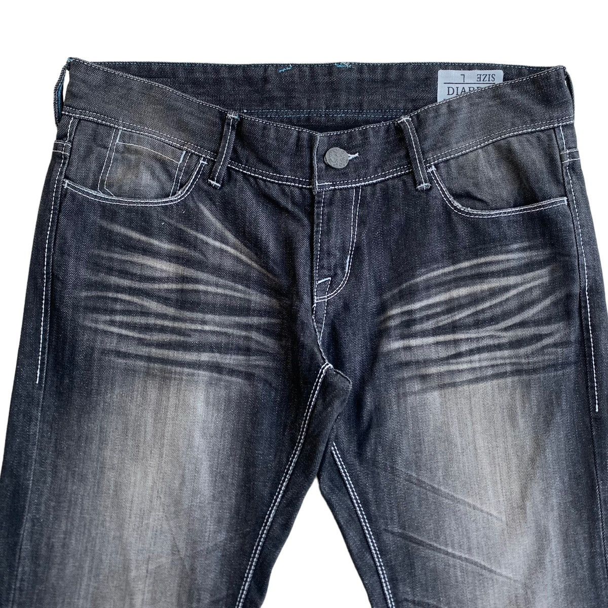 Japanese Brand × Vintage Rare Japanese Brand Diabro Mud Black Wash Flared Jeans Size US 32 / EU 48 - 5 Thumbnail
