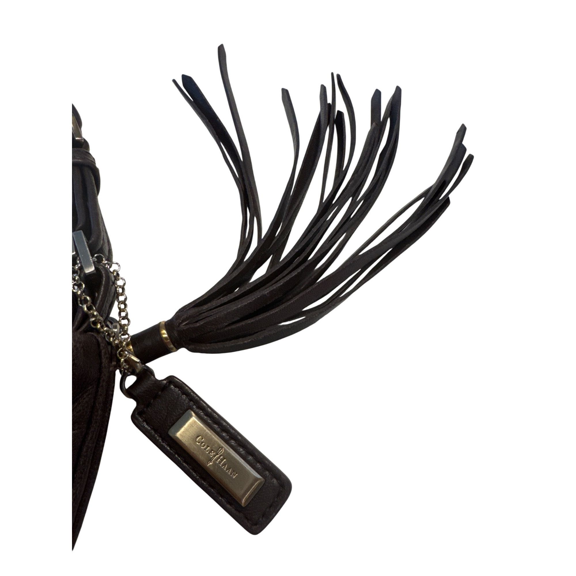 Cole Haan Cole Haan Womens Brown Leather Hobo tassel Shoulder Bag SKU Size ONE SIZE - 8 Thumbnail