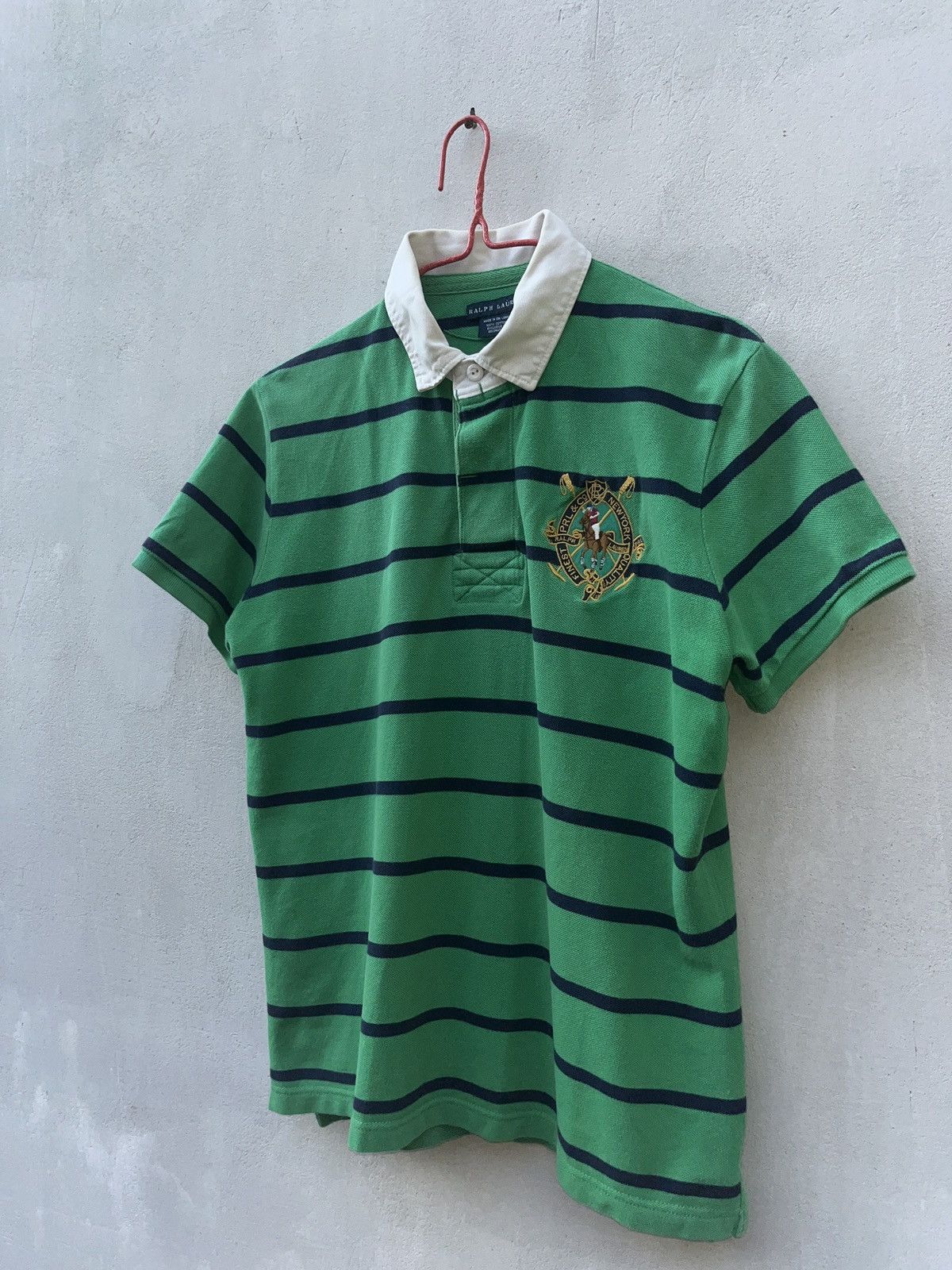 Ralph Lauren Vintage Polo Ralph Lauren Green Rugby Striped Polo T-Shirt Size XL / US 12-14 / IT 48-50 - 4 Thumbnail