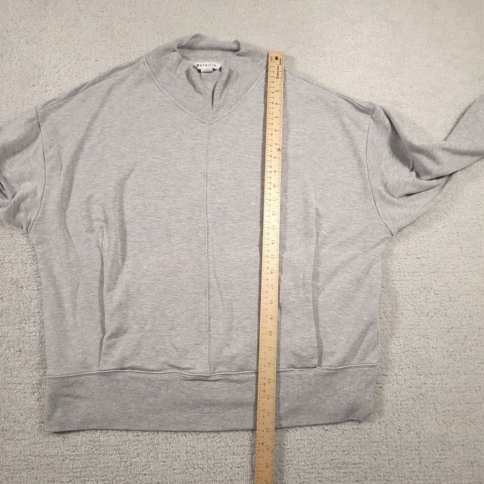 Athleta Athleta Sweatshirt Womens XL Gray V Neck Pullover Split Hem Casual Athleisure Size XL / US 12-14 / IT 48-50 - 7 Thumbnail