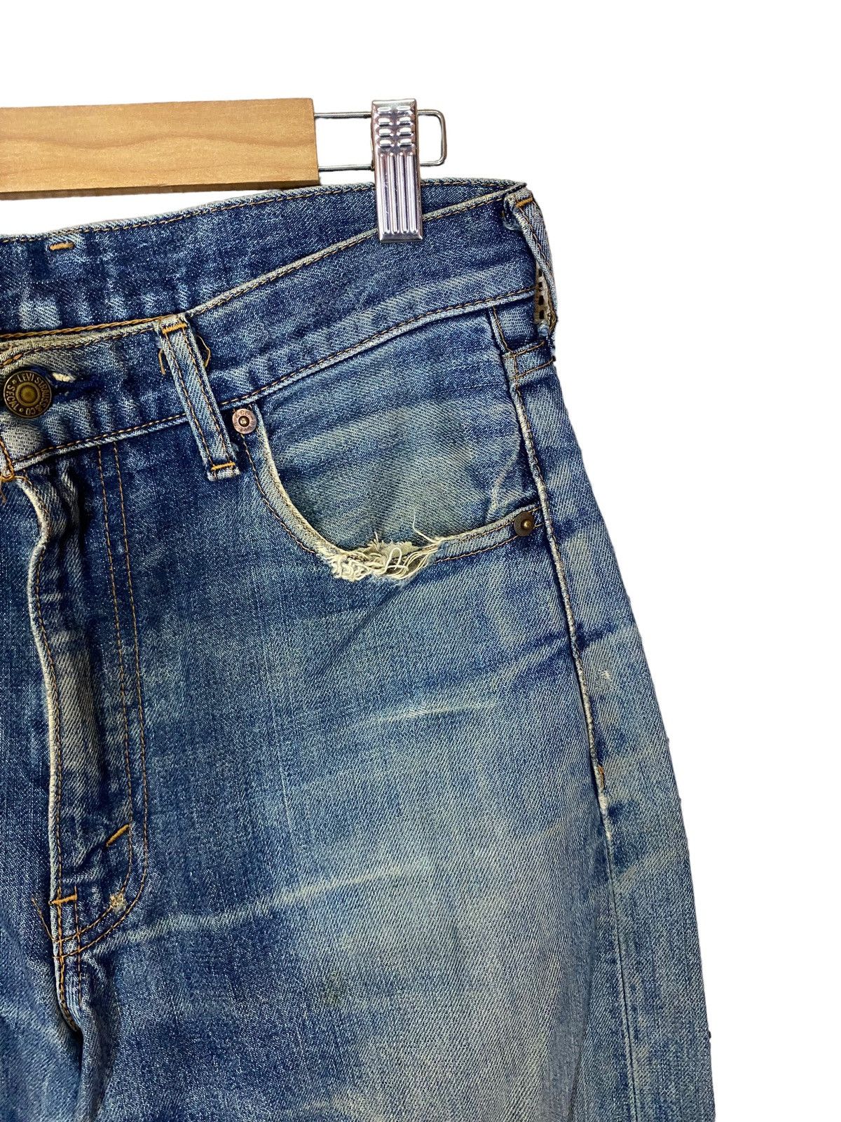 Levi's ‼️VINTAGE LEVIS BIG E 551zxx SELVEDGE DENIM DISTROY‼️ Size US 32 / EU 48 - 5 Thumbnail