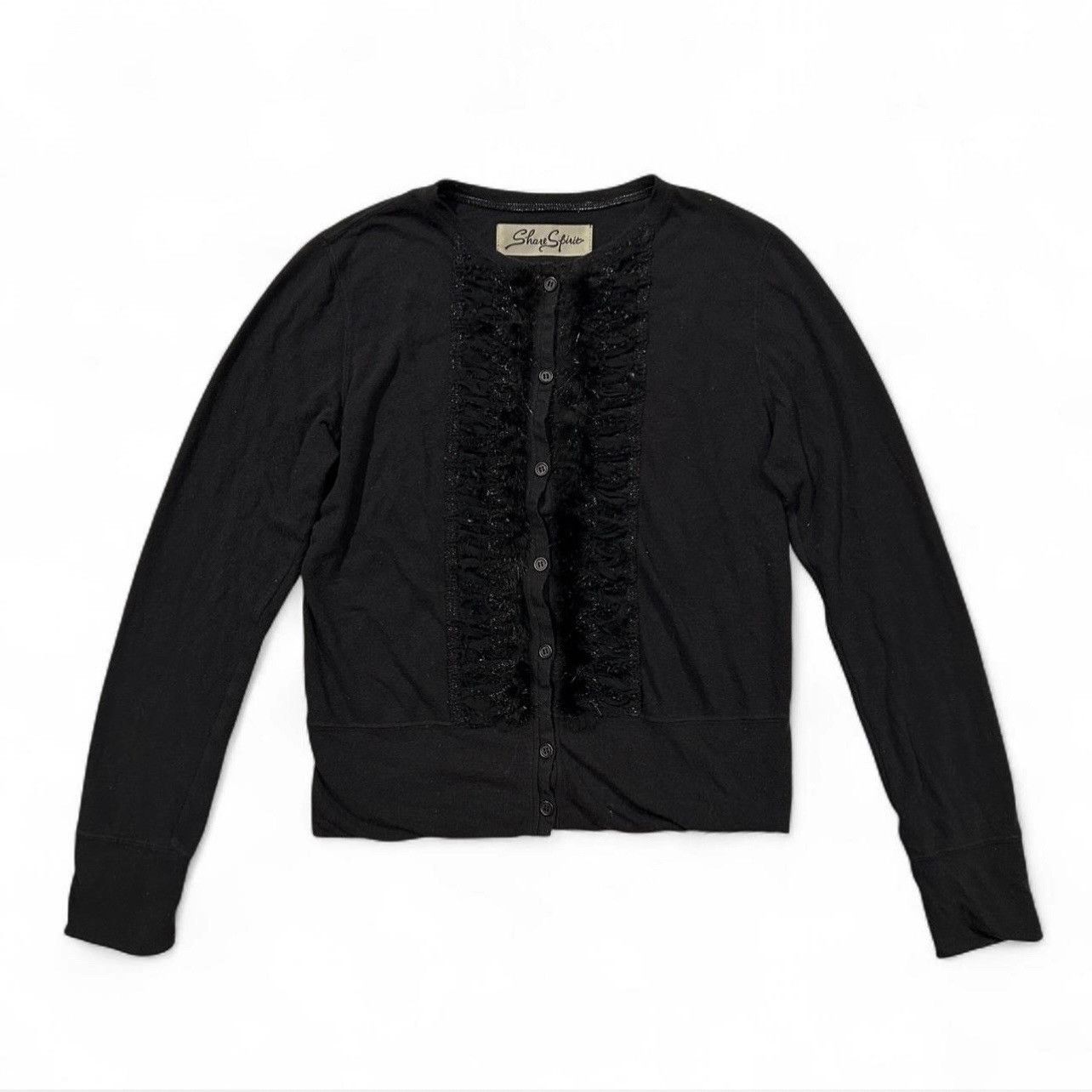 Share Spirit Homme Share Spirit Black Fur Trim Cardigan (Size 38) Size S / US 4 / IT 40 - 4 Thumbnail