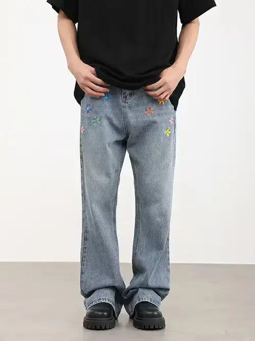 Jean flared y2k graphic pattern jeans Size US 32 / EU 48 - 3 Thumbnail