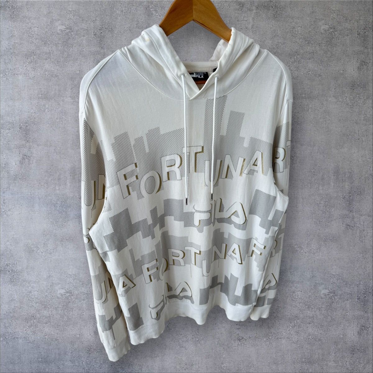 Fila × Vintage Vintage 90’s White Line Fila Fortuna Streetwear Hoodie Size US L / EU 52-54 / 3 - 3 Thumbnail