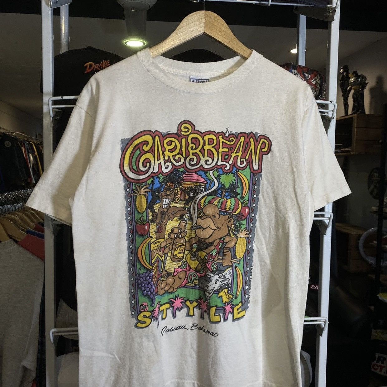 Caribbean Vintage 90s Caribbean Style Nassau Bahamas T-Shirt All Sport Size US L / EU 52-54 / 3 - 3 Thumbnail
