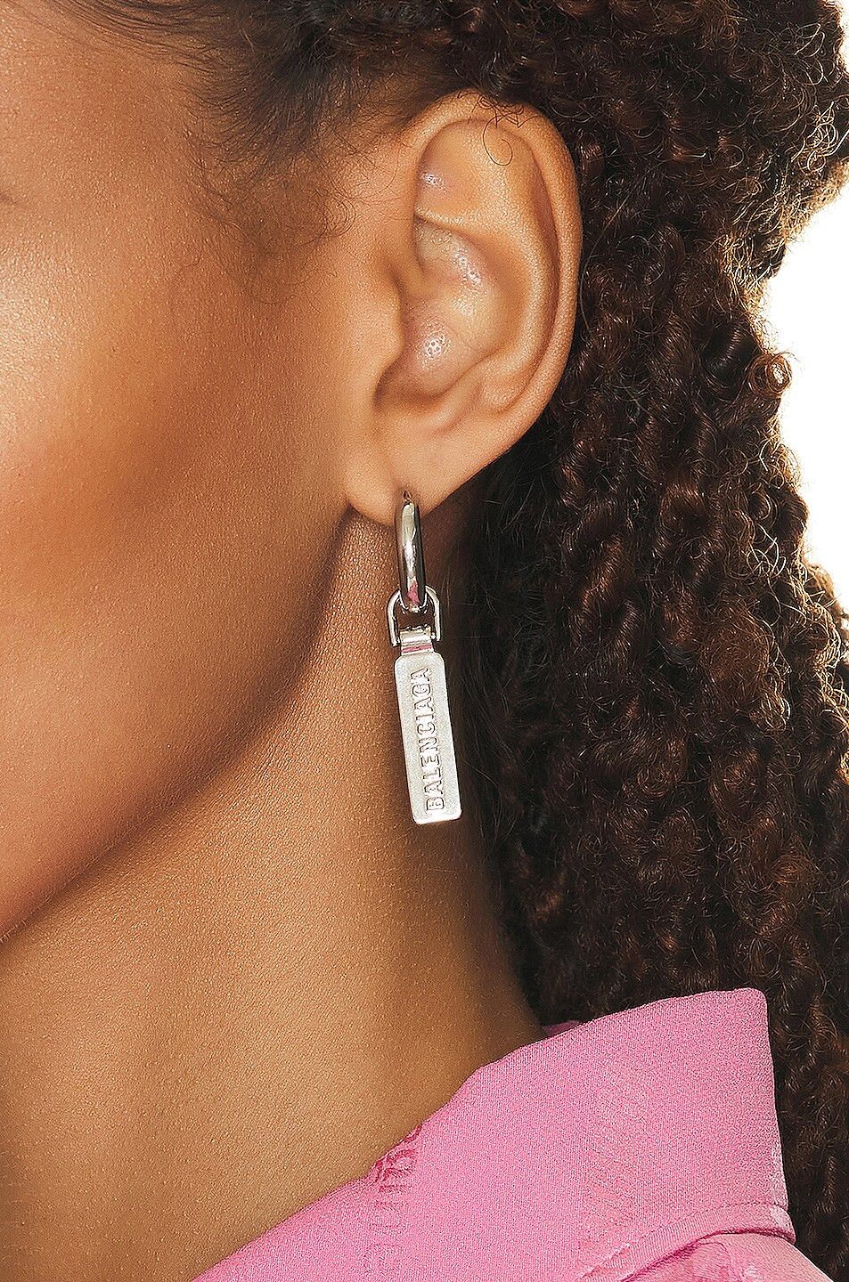Balenciaga o1bcso1str1024 Size: OS / Skate Tag Earrings in SiIver Size ONE SIZE - 3 Thumbnail