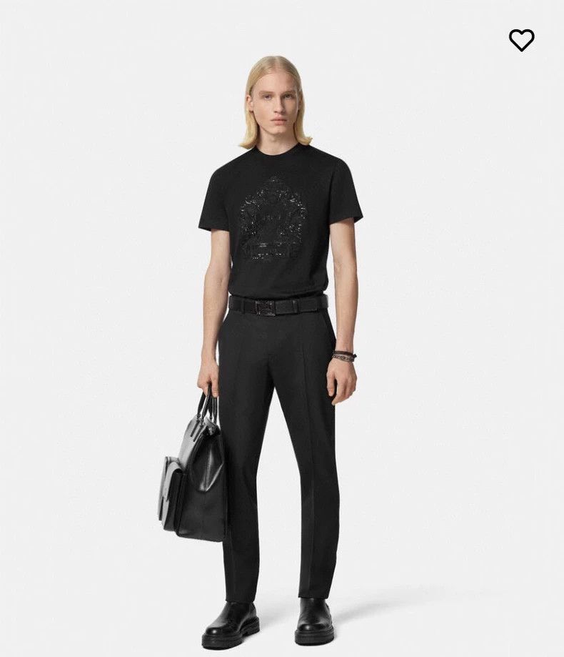 Versace Versace Heavy Industries embroidered black T-shirt Size US M / EU 48-50 / 2 - 3 Thumbnail