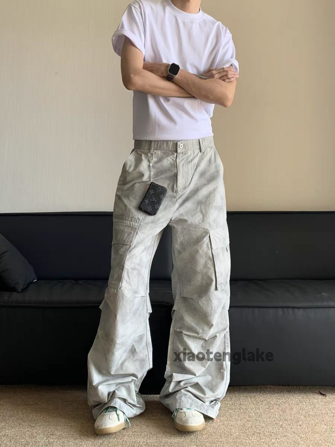 utility pleated military loose baggy hiphop cargo pants